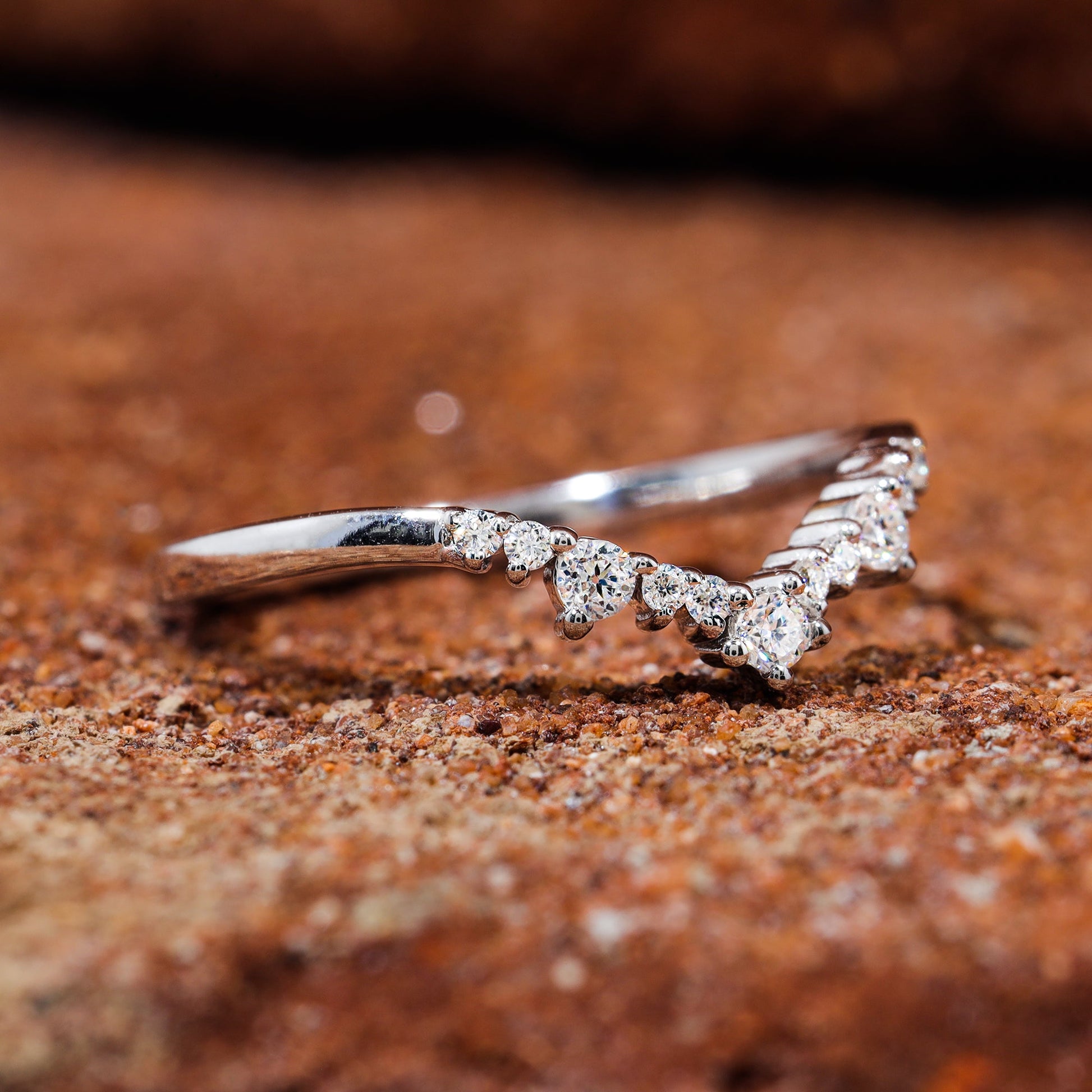 Vintage V Shape Wedding Band