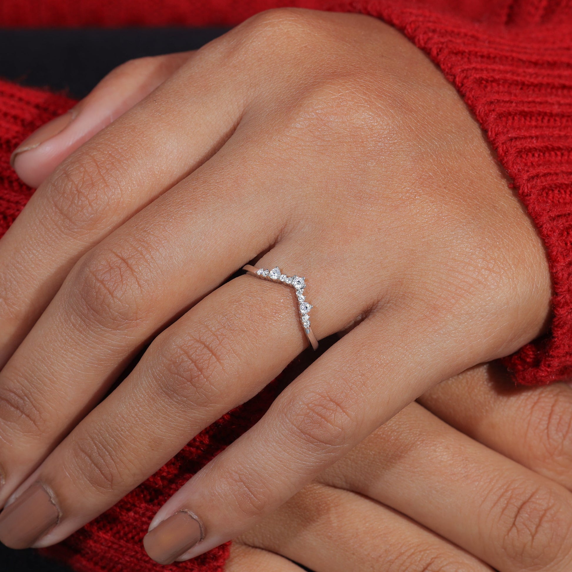 Vintage V Shape Wedding Band