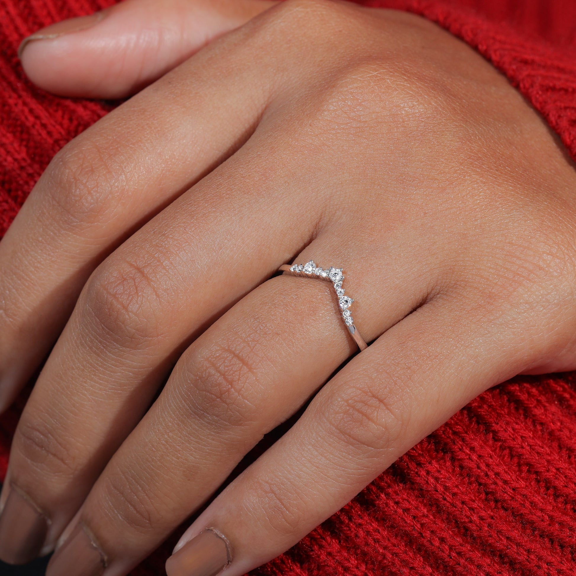 Vintage V Shape Wedding Band