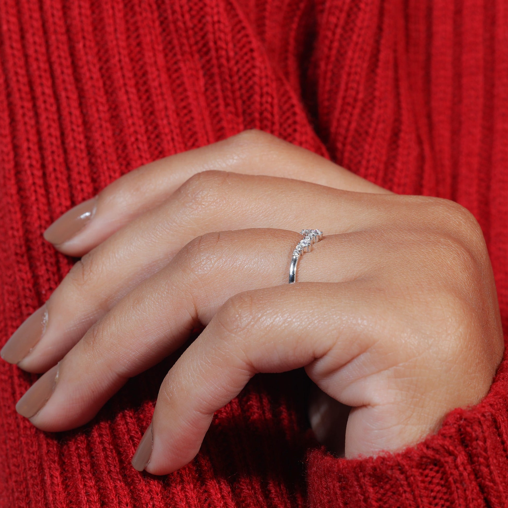 Vintage V Shape Wedding Band