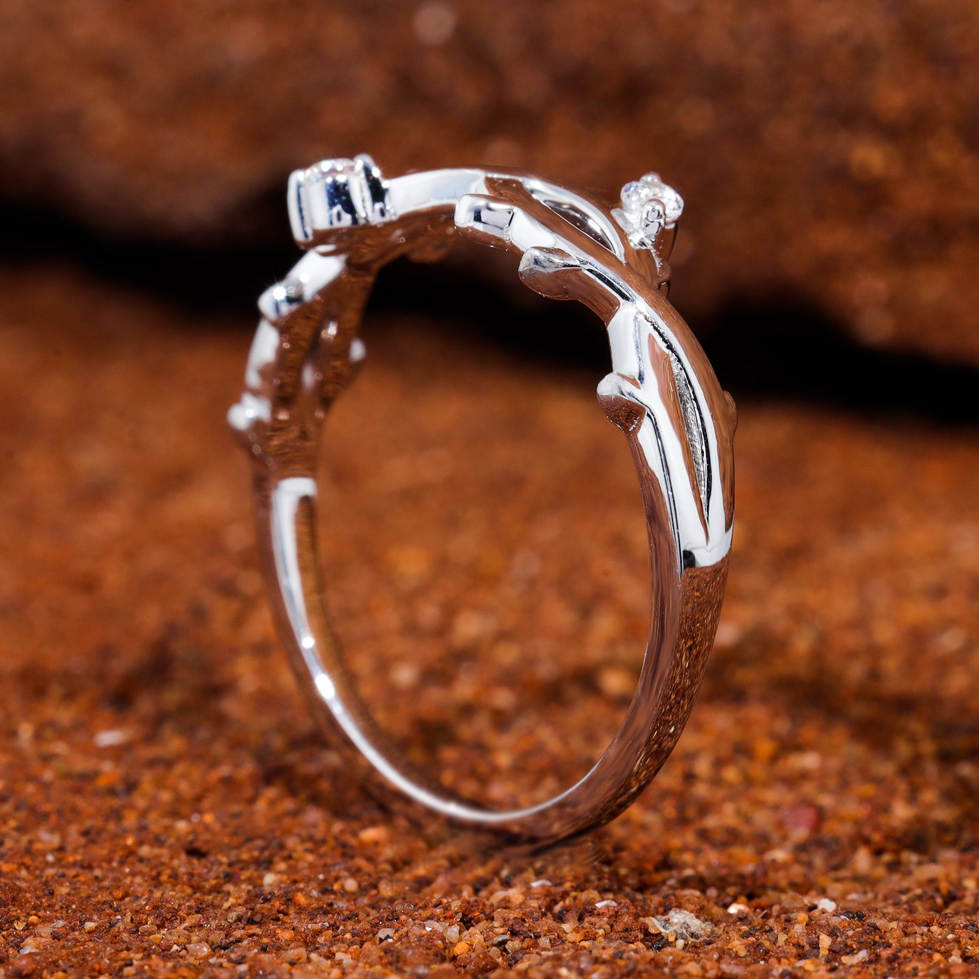 Round Moissanite Twisted Vintage Wedding Band