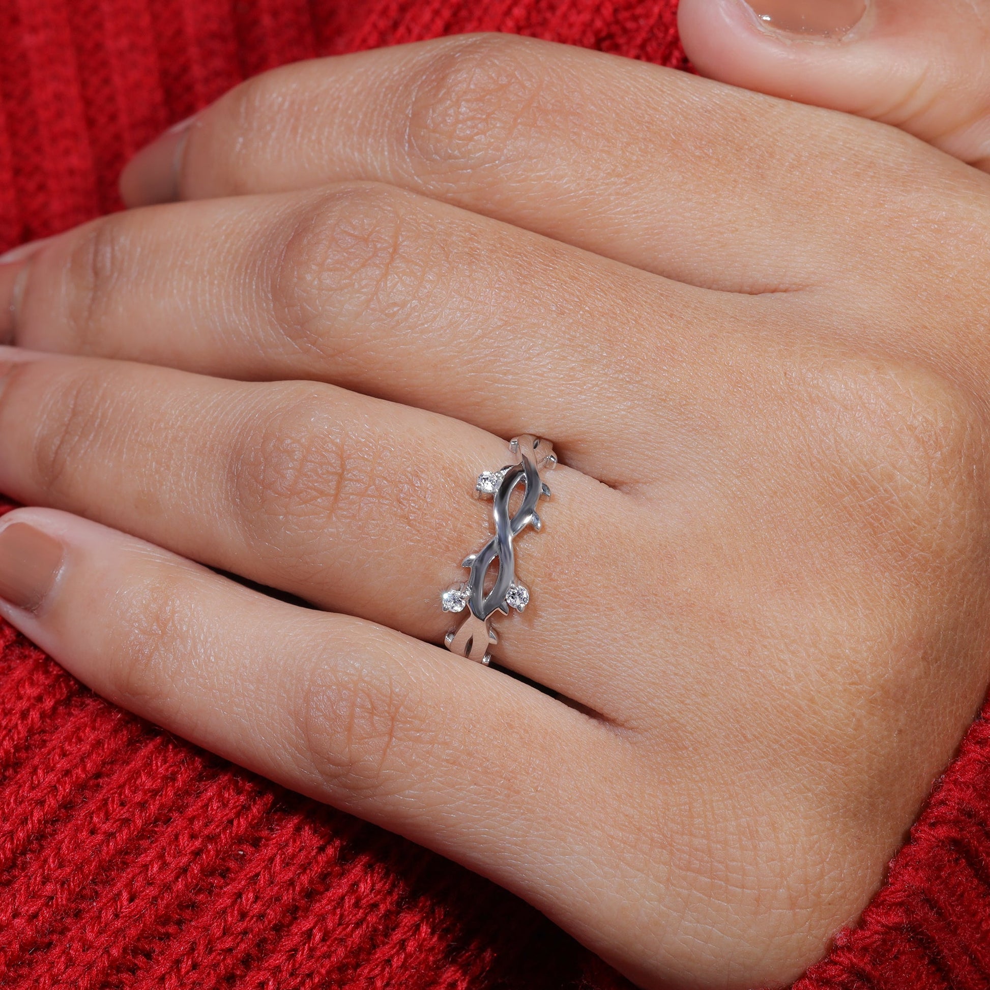 Round Moissanite Twisted Vintage Wedding Band