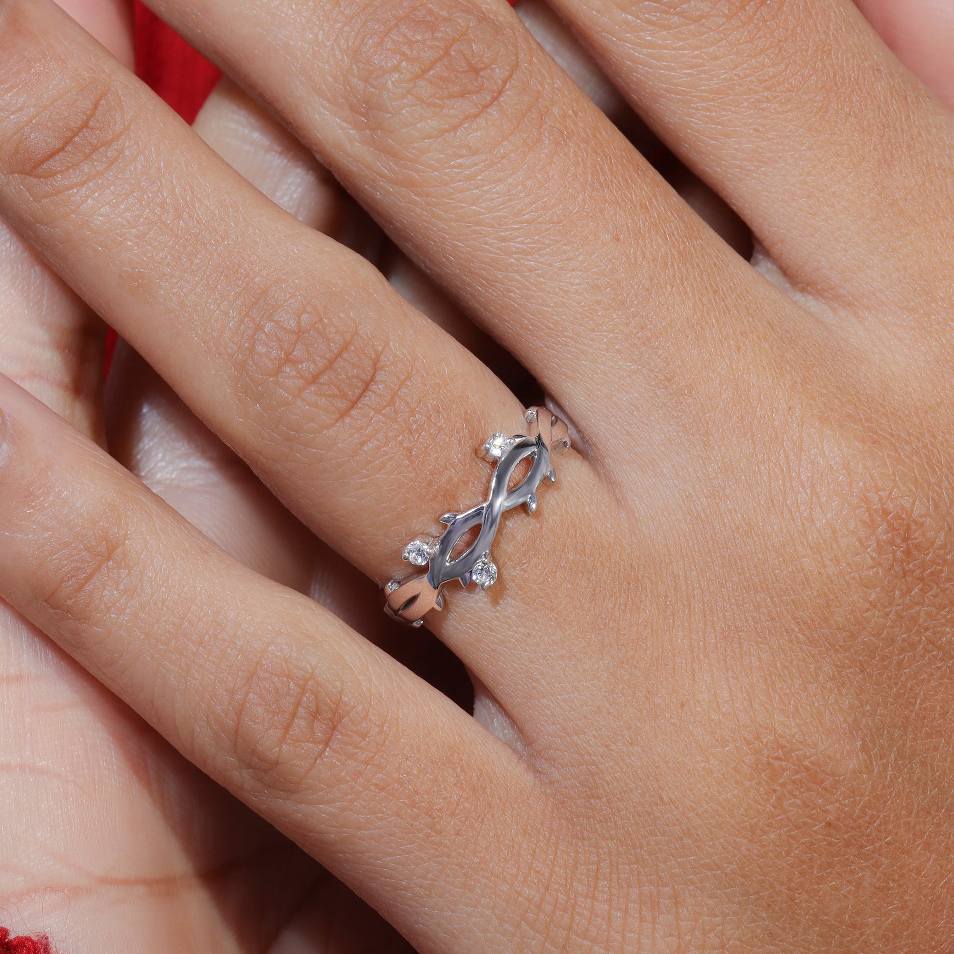 Round Moissanite Twisted Vintage Wedding Band