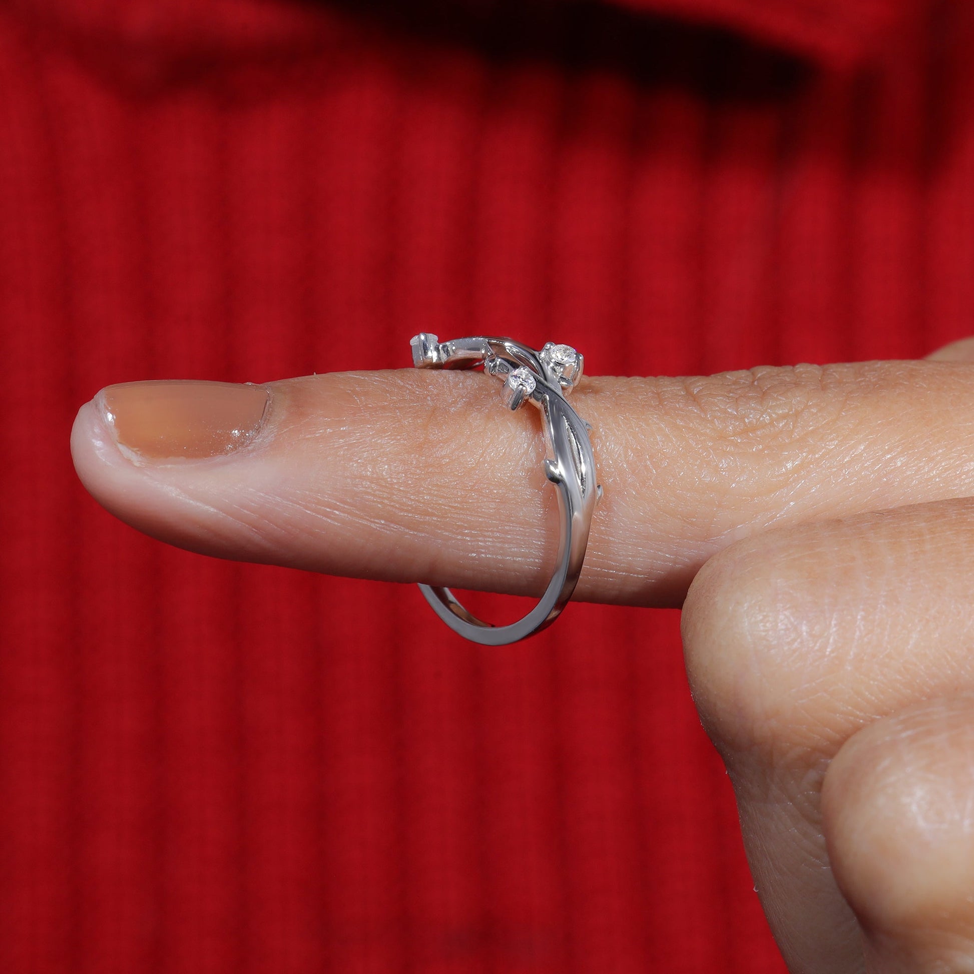 Round Moissanite Twisted Vintage Wedding Band
