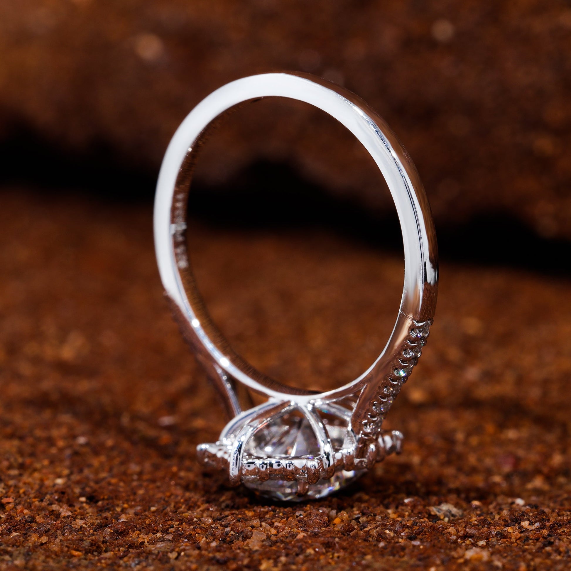 Oval Moissanite Vintage Bridal Engagement Ring