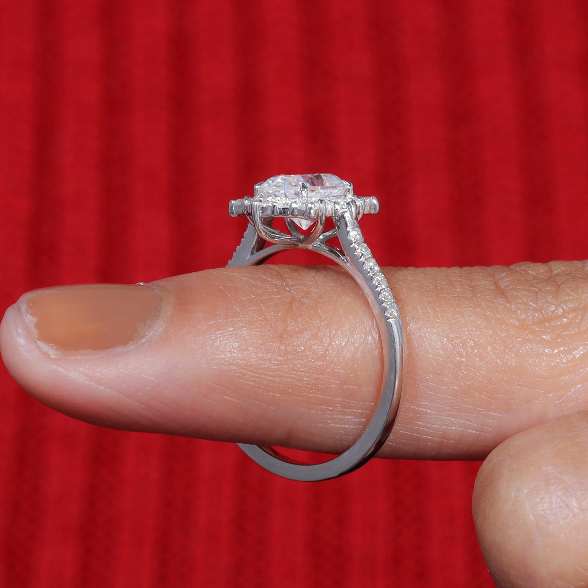 Oval Moissanite Vintage Bridal Engagement Ring
