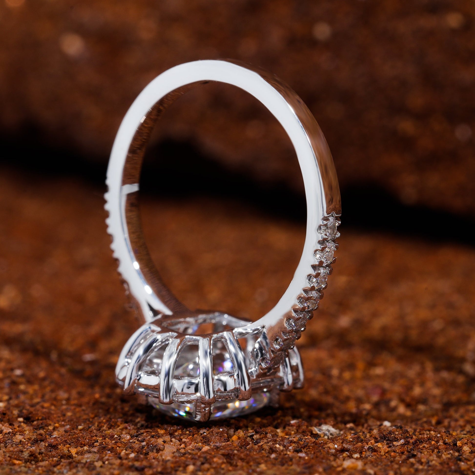 Emerald Cut Moissanite Wedding Engagement Ring