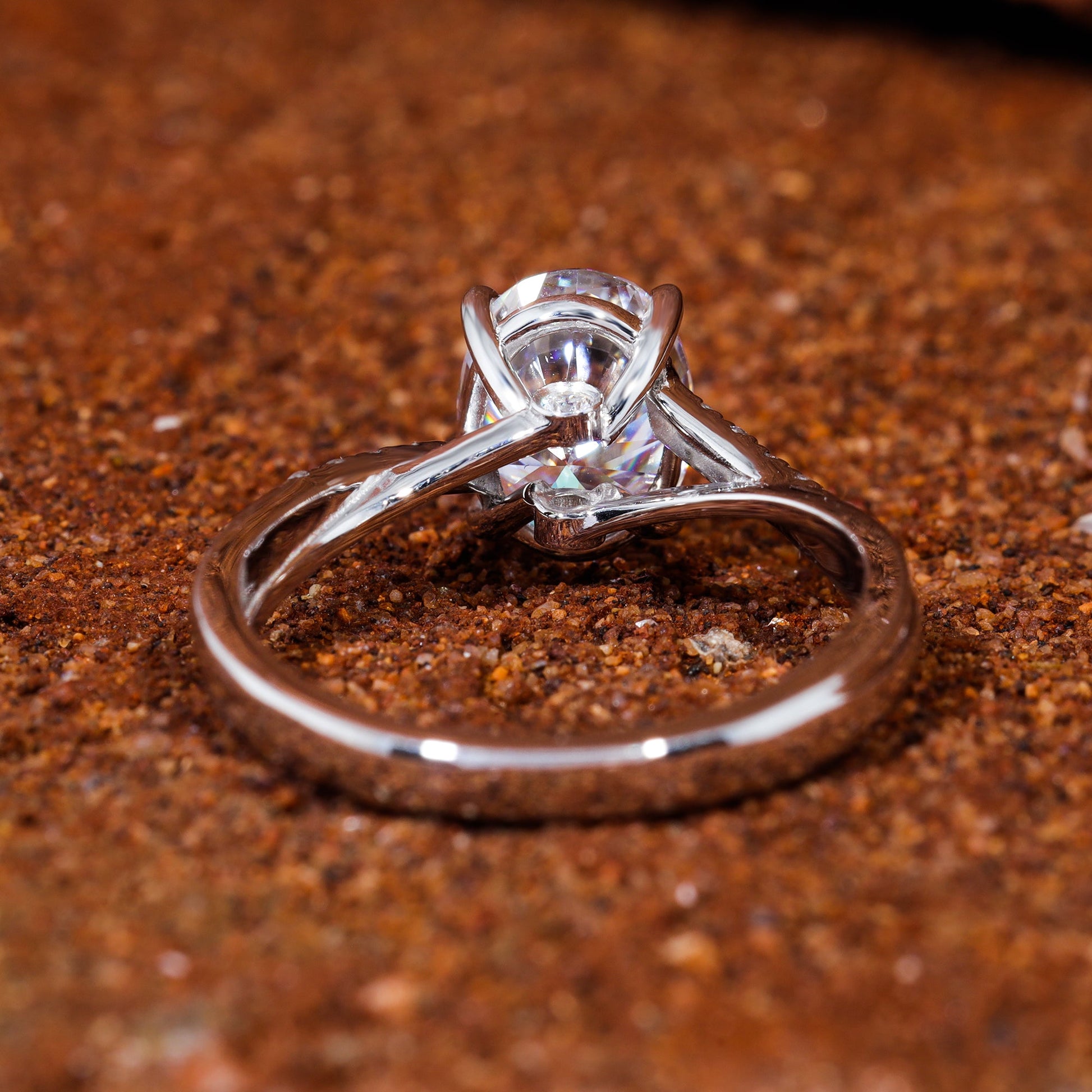 Oval Cut Moissanite Infinity Engagement Ring