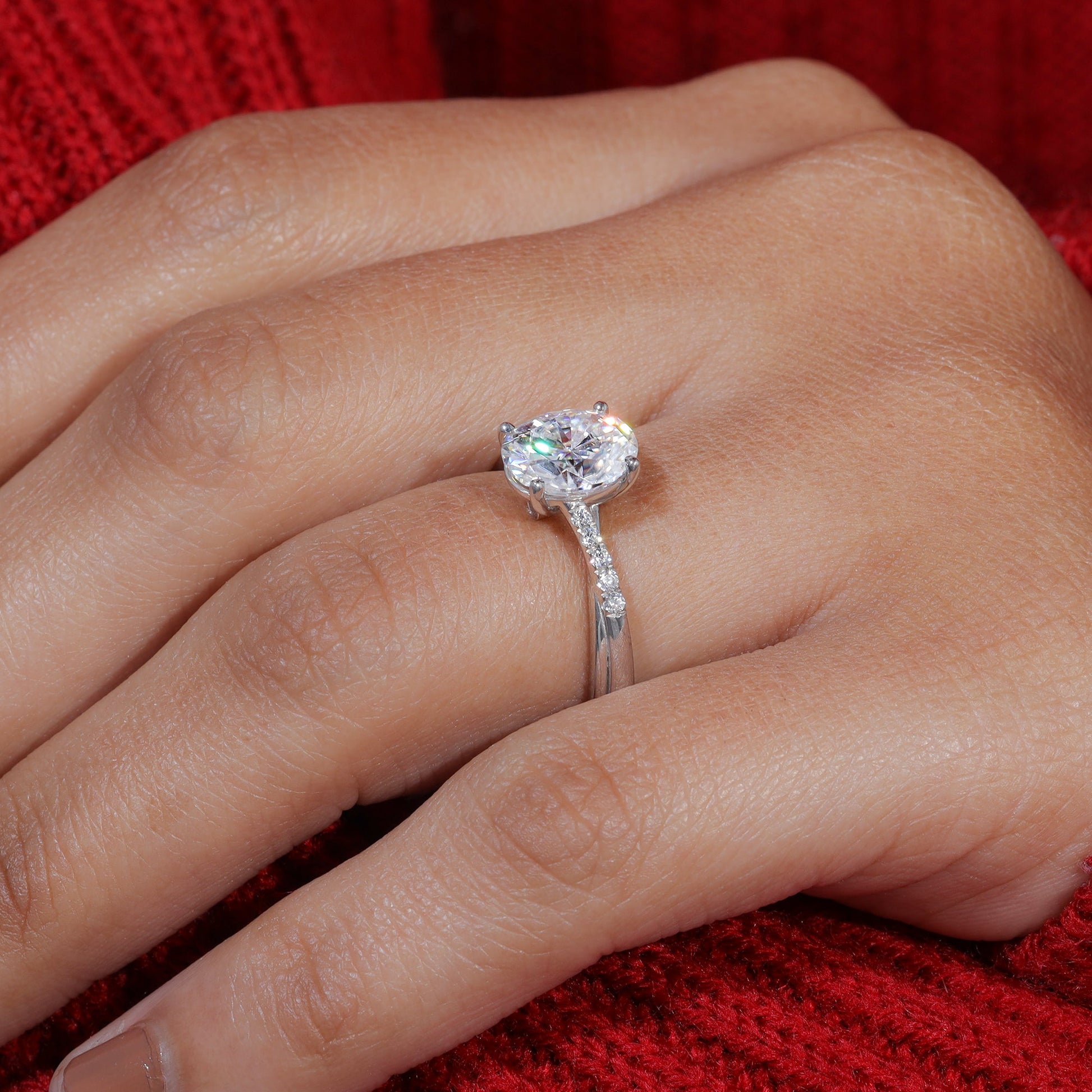 Oval Cut Moissanite Infinity Engagement Ring