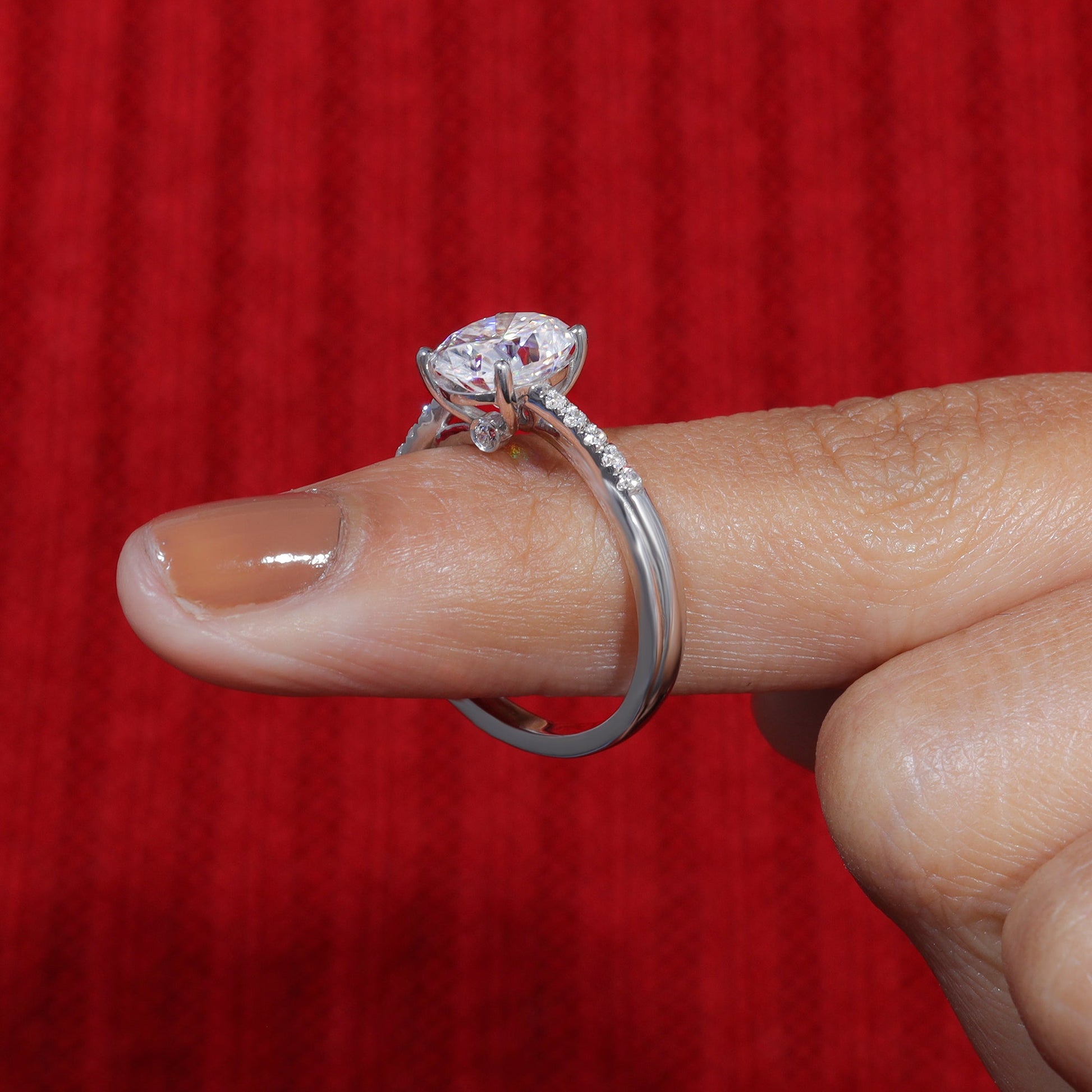 Oval Cut Moissanite Infinity Engagement Ring
