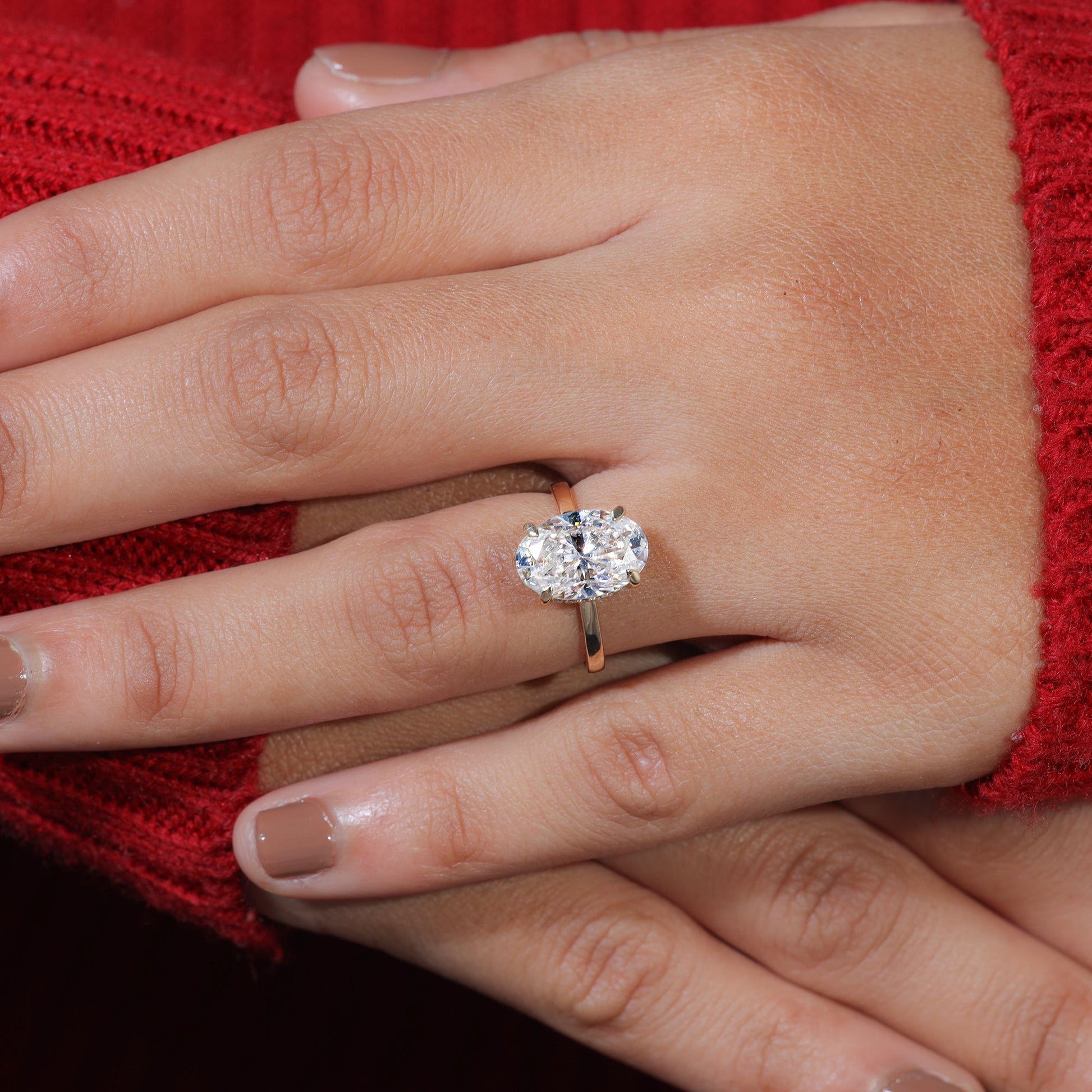 Oval Cut Moissanite Classic Engagement Ring