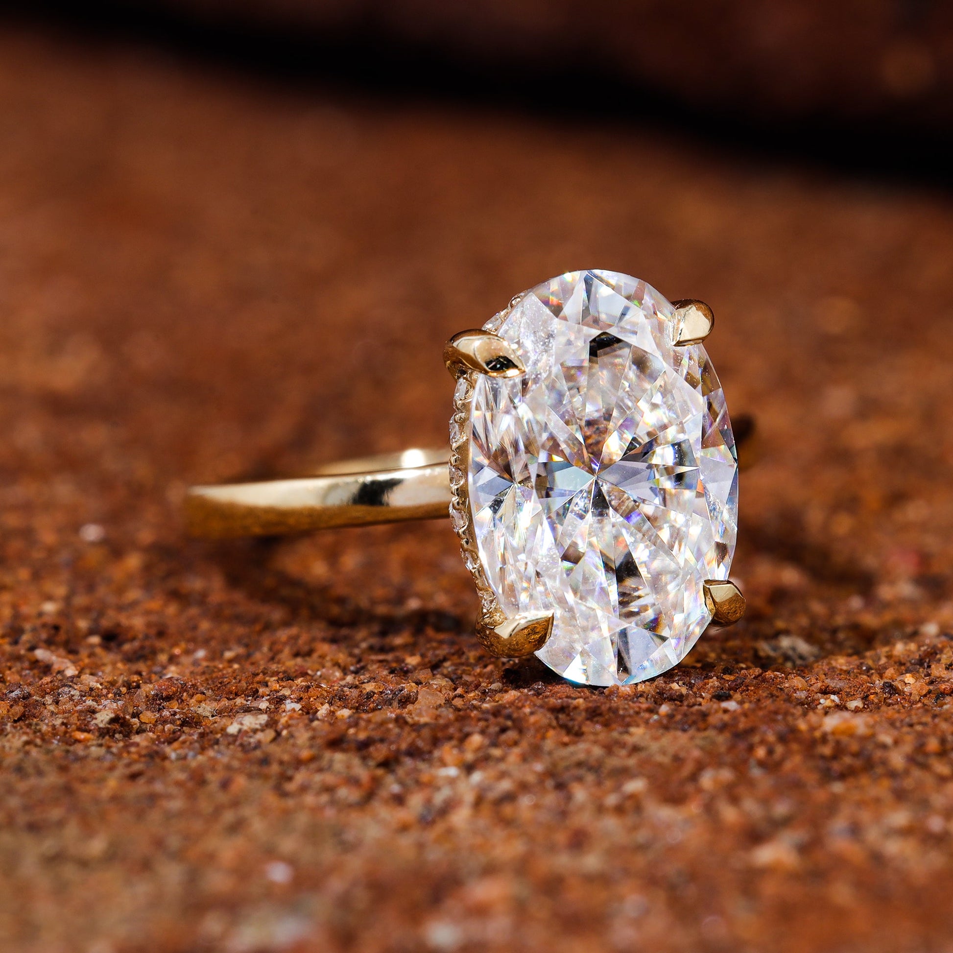 Oval Cut Moissanite Classic Engagement Ring