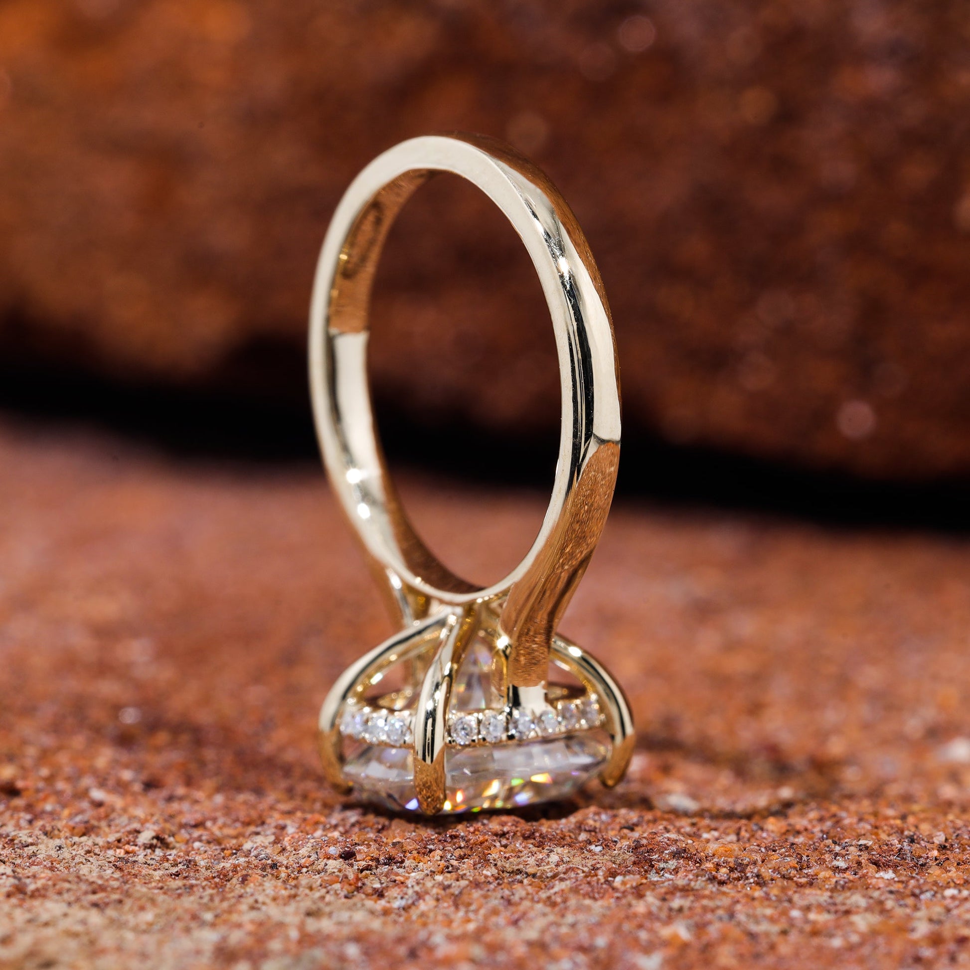 Elongated Cushion Cut Moissanite Dainty Engagement Ring