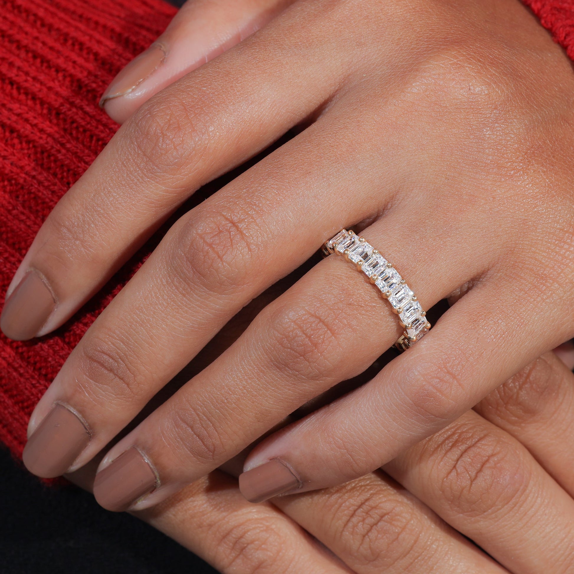 Emerald Cut Eternity Band