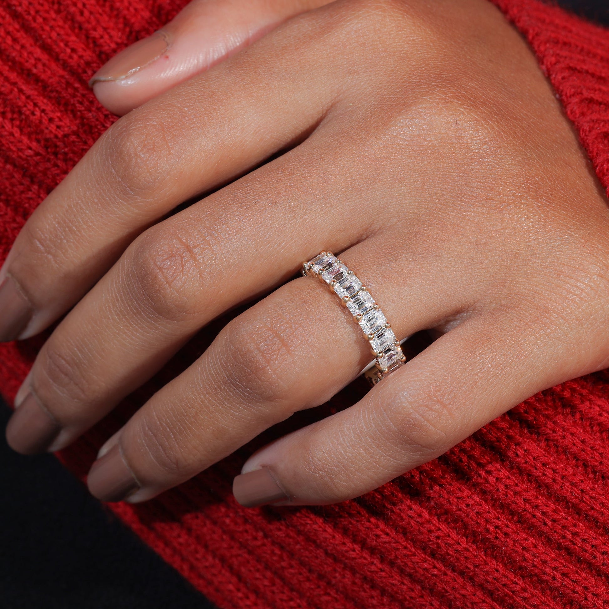 Emerald Cut Eternity Band