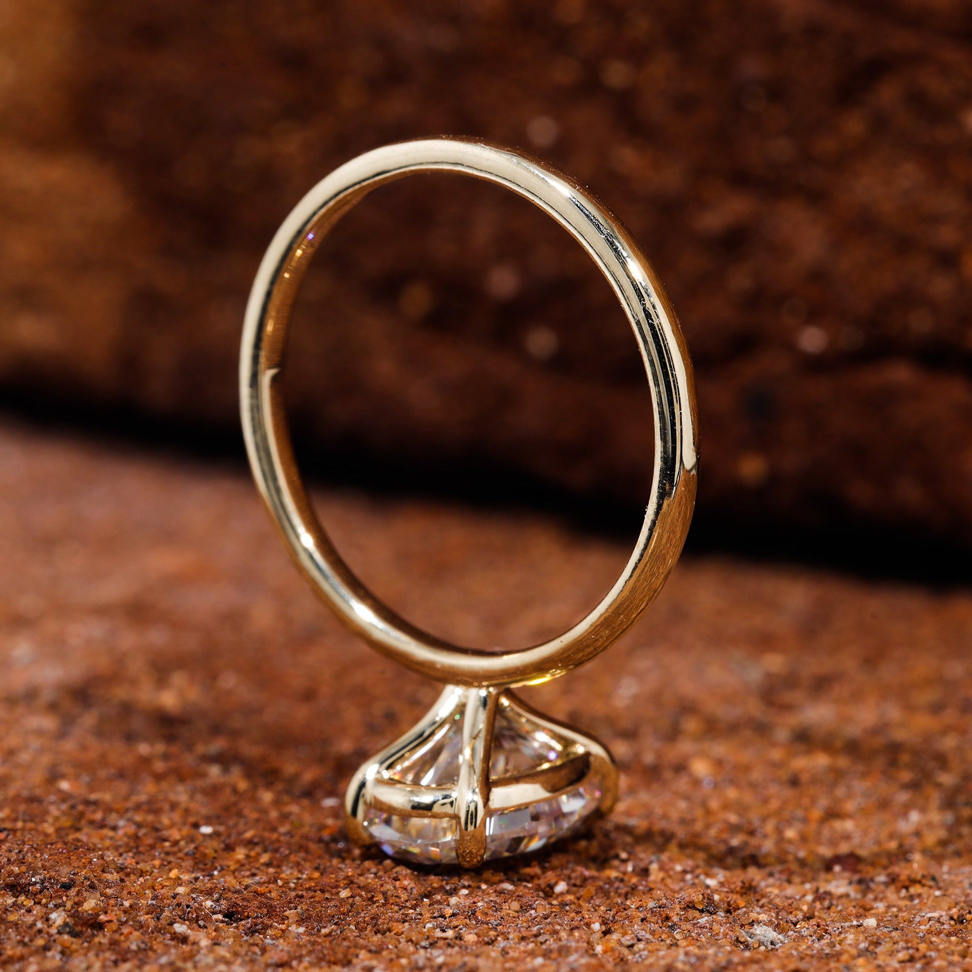 Oval Cut Moissanite Petite Classic Engagement Ring