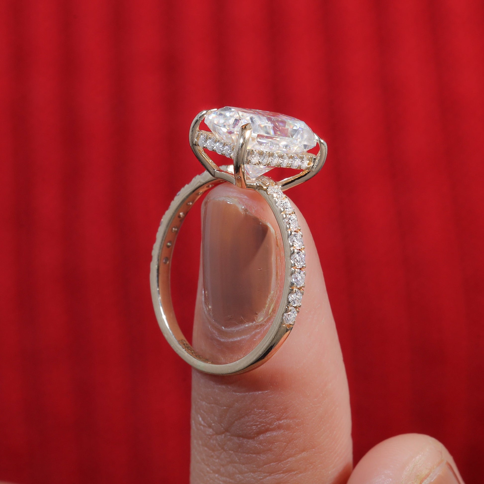 Radiant Cut Moissanite Wedding Engagement Ring