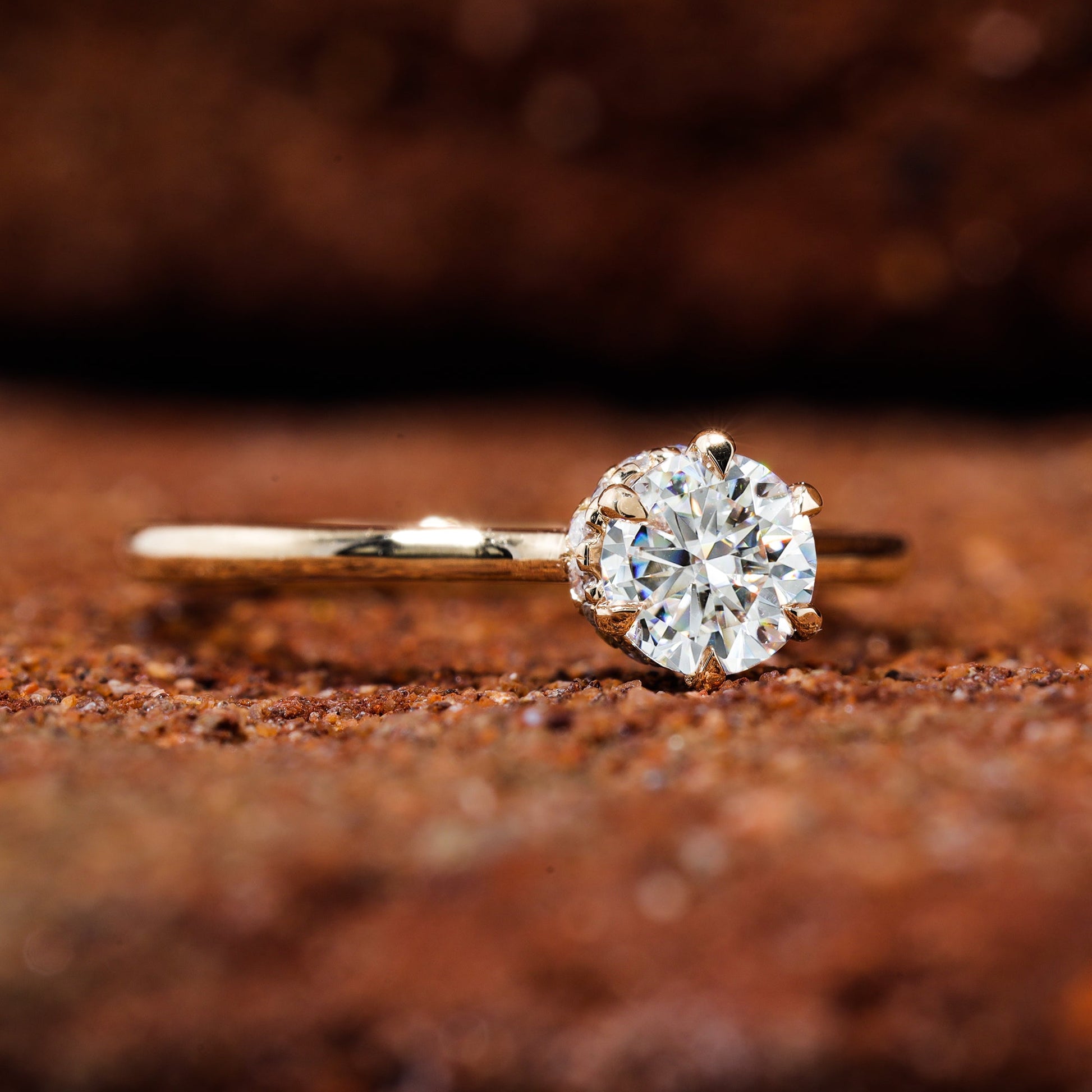 Brilliant Round Cut Moissanite Classic Engagement Ring