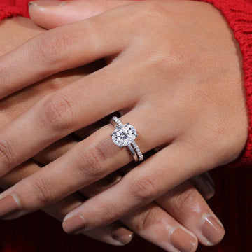 Oval Cut Moissanite Vintage Style Wedding Ring Set