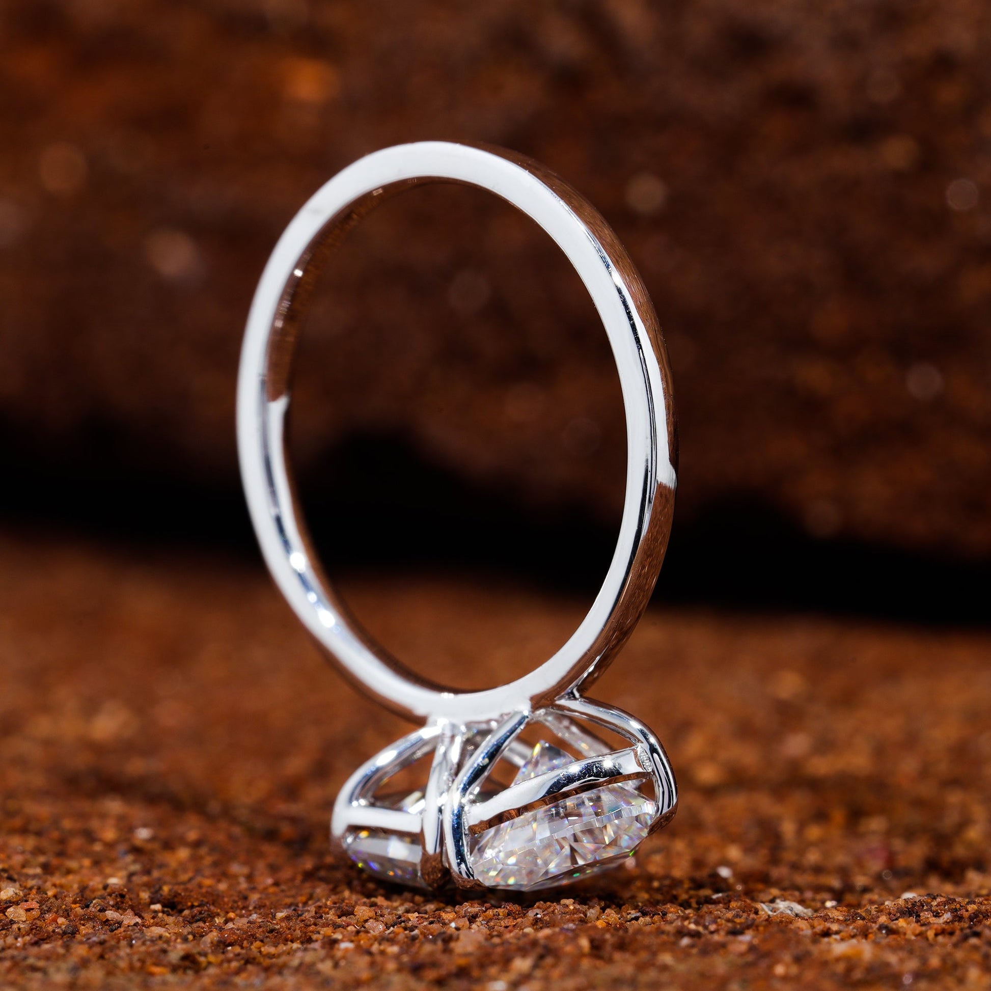 Emerald and Heart Moissanite Set Toi Et Moi Engagement Ring