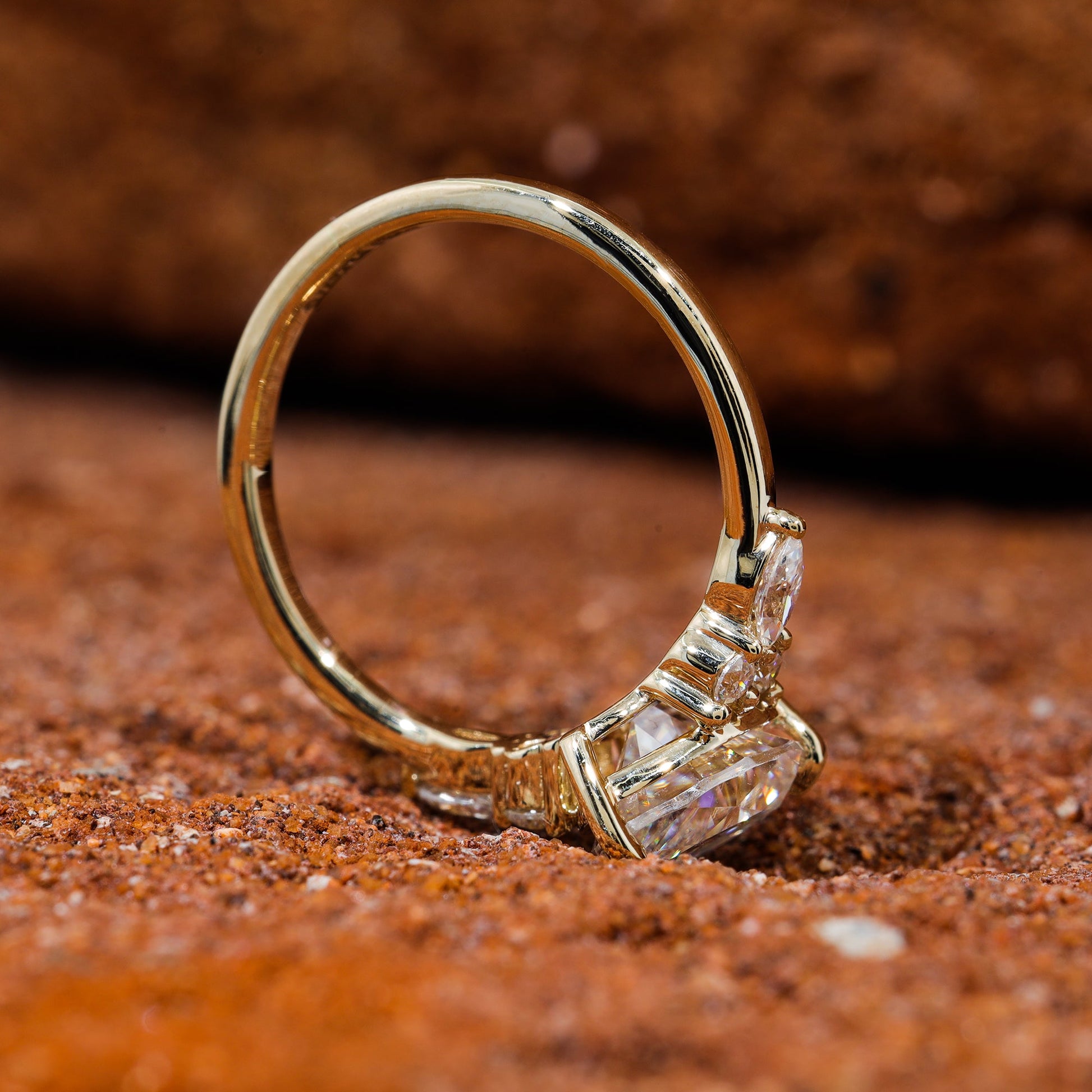 Teardrop Pear Cut Moissanite Dainty Engagement Ring
