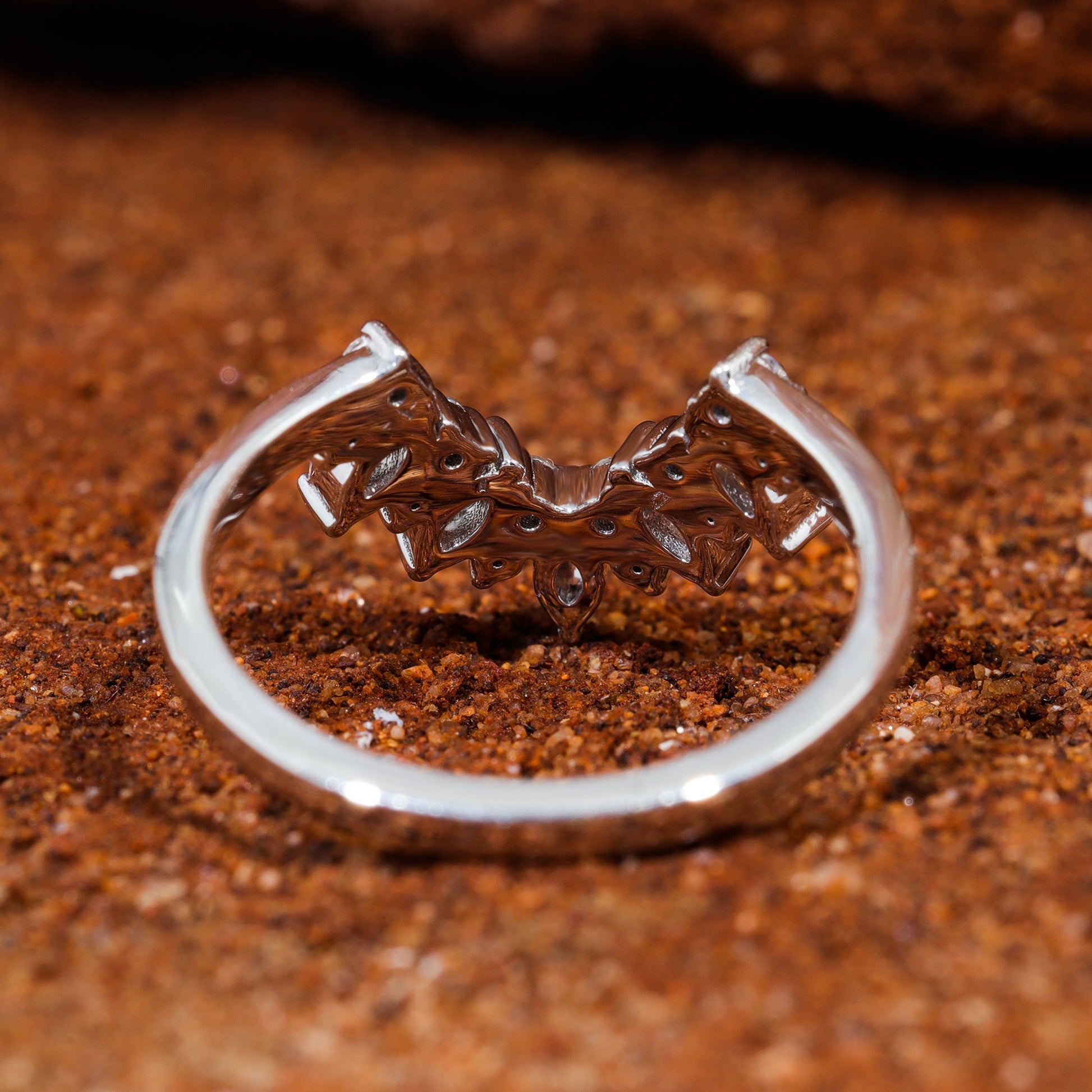 Marquise & Round Cut Moissanite Vintage Stackable Band