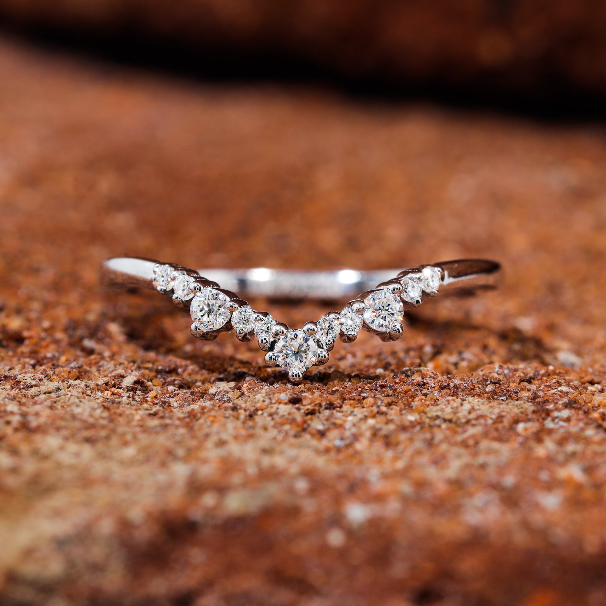 Vintage V Shape Wedding Band