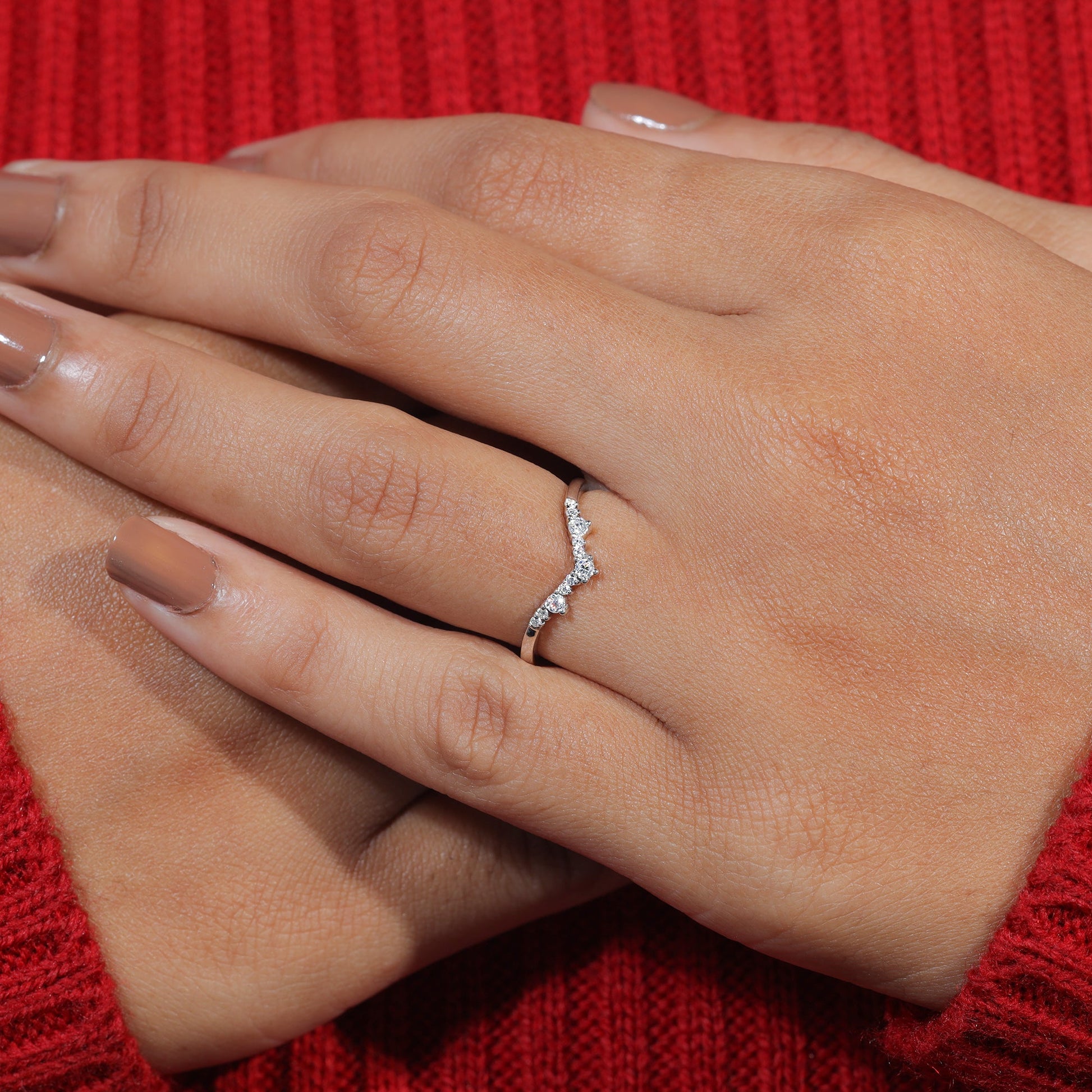 Vintage V Shape Wedding Band
