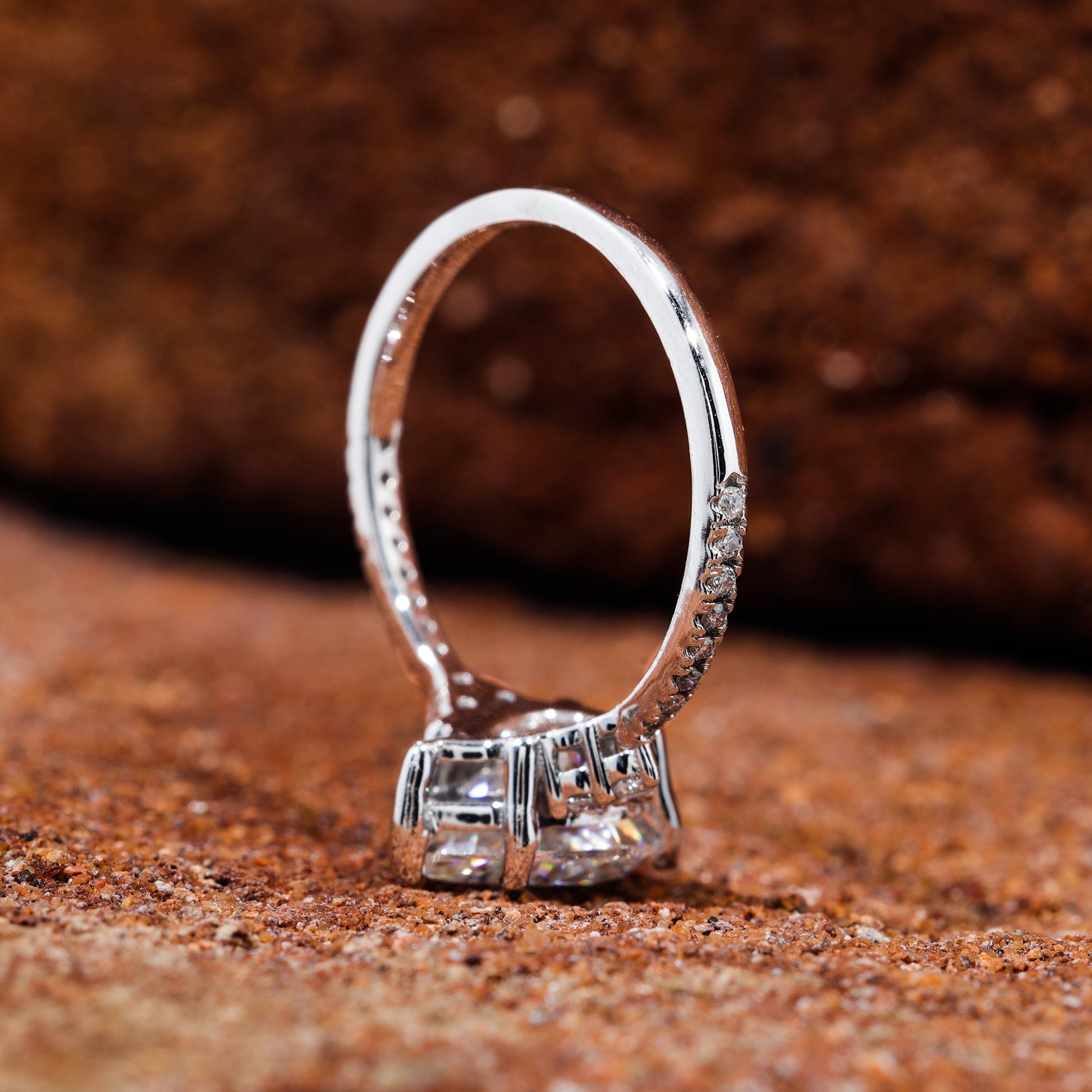 Pear Cut Moissanite Dainty Engagement Ring