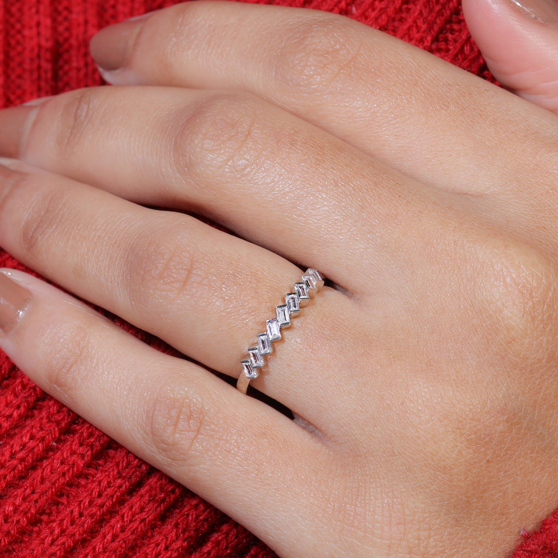 Vintage Baguette Wedding Band