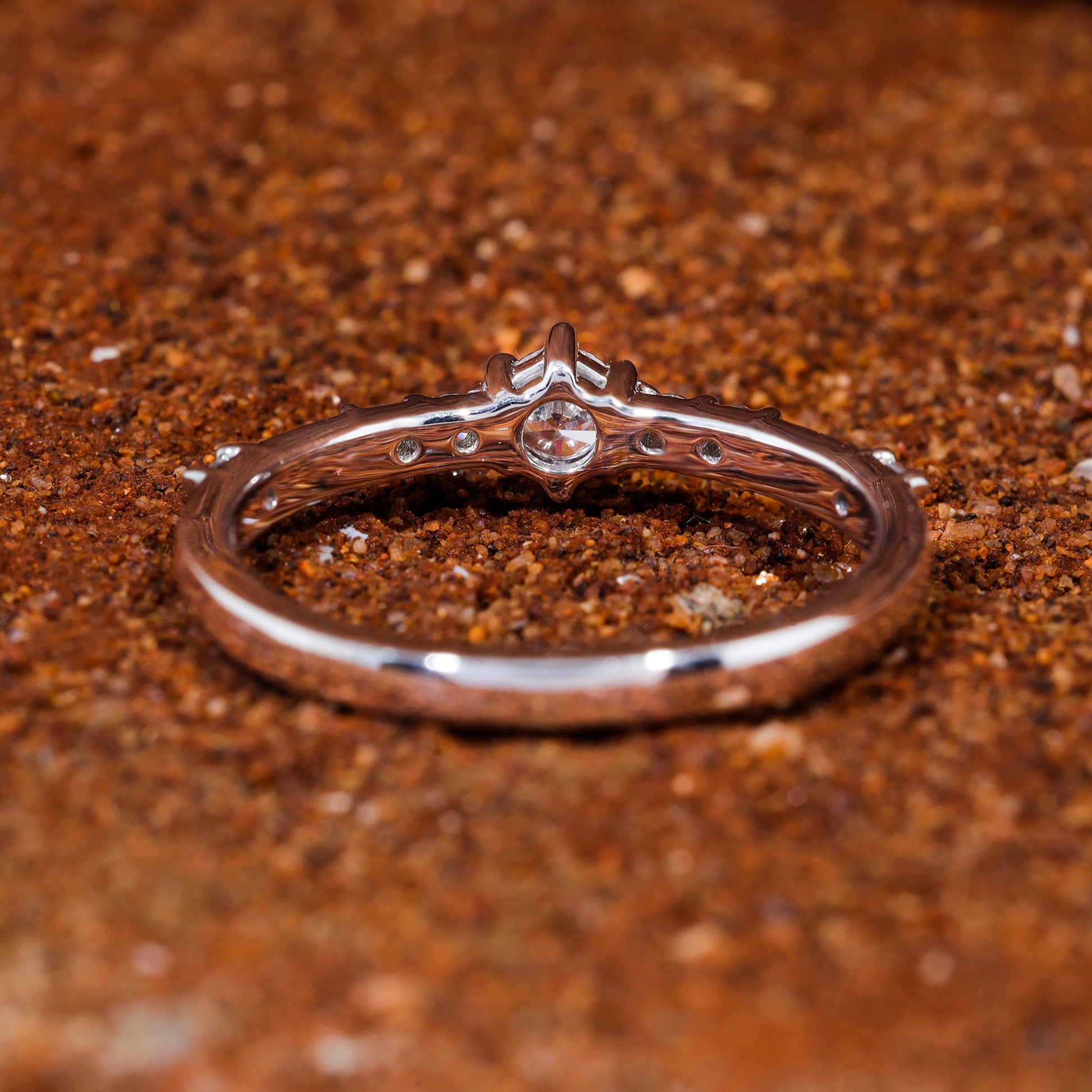 Round Cut Moissanite Minimalist Promise Ring