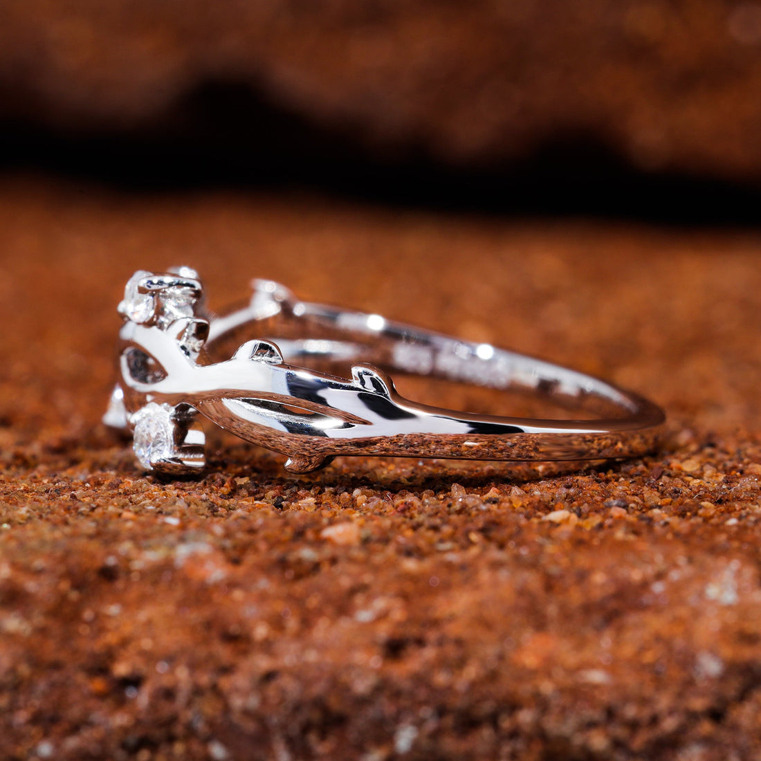 Round Moissanite Twisted Vintage Wedding Band