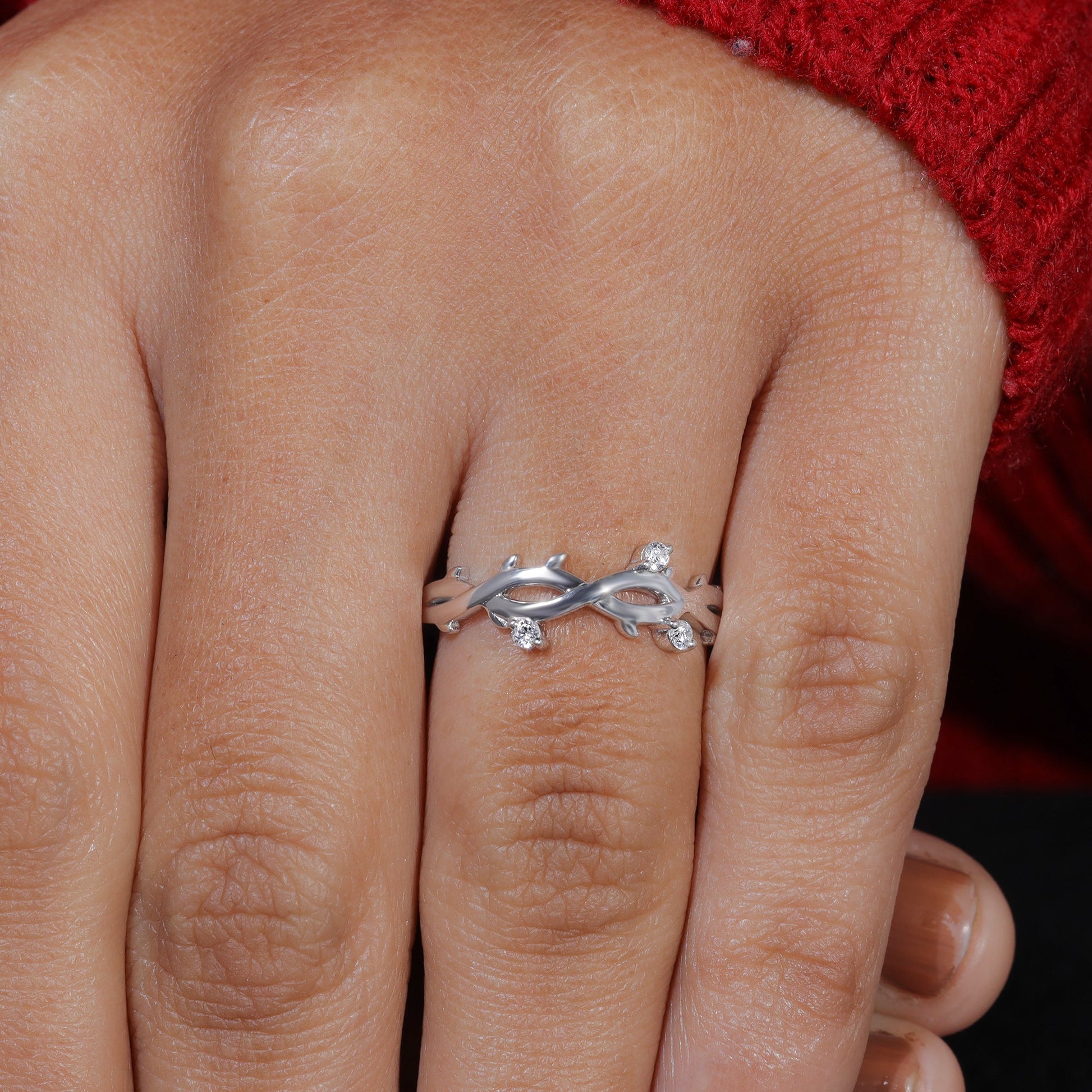 Round Moissanite Twisted Vintage Wedding Band