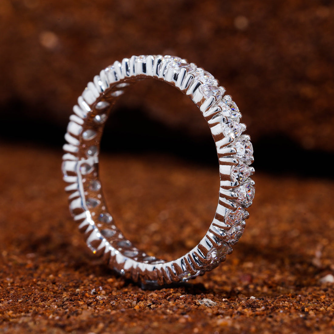 Pear Cut Moissanite Unique Wedding Band