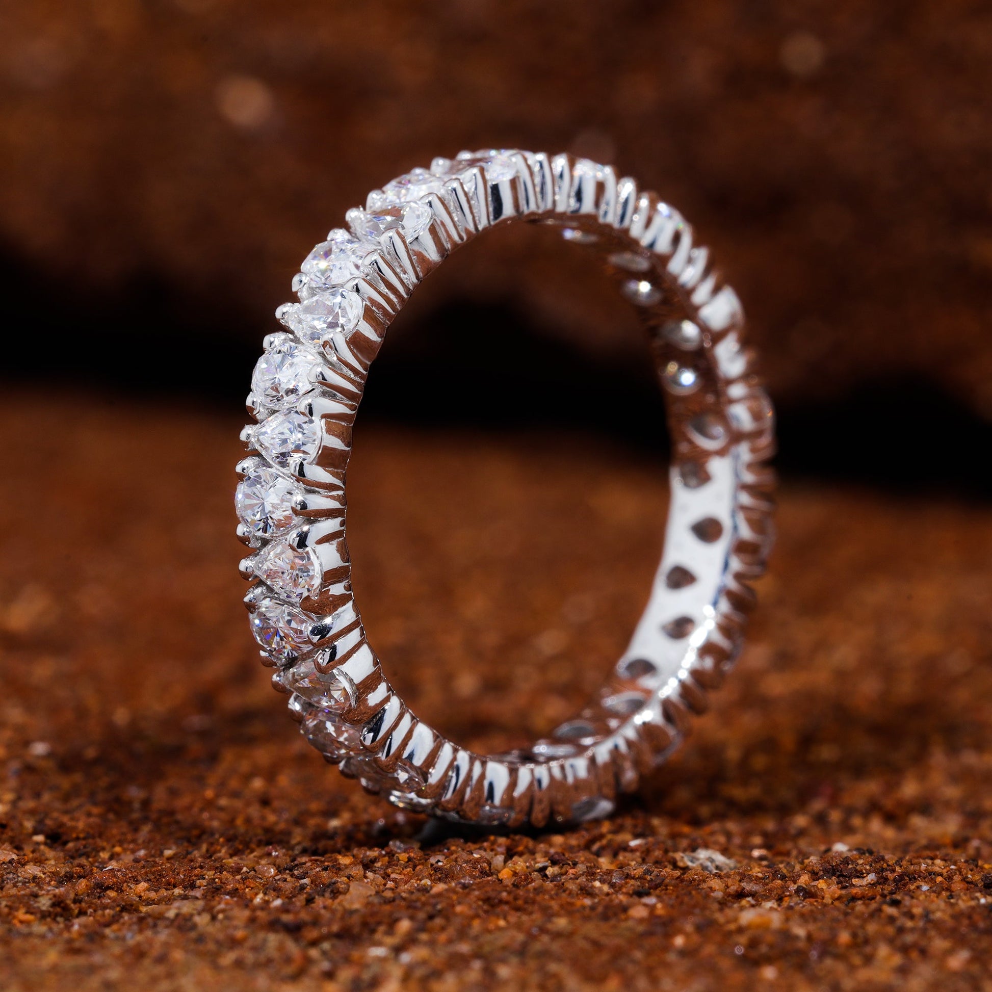 Pear Cut Moissanite Unique Wedding Band
