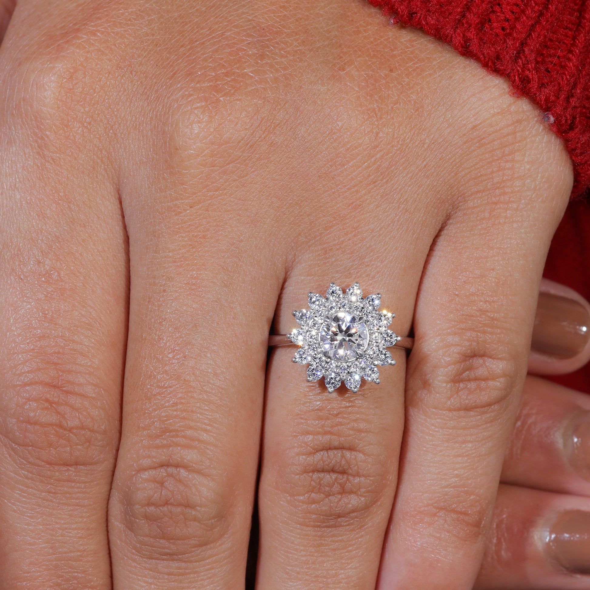 Brilliant Round Cut Moissanite Unique Wedding Rong