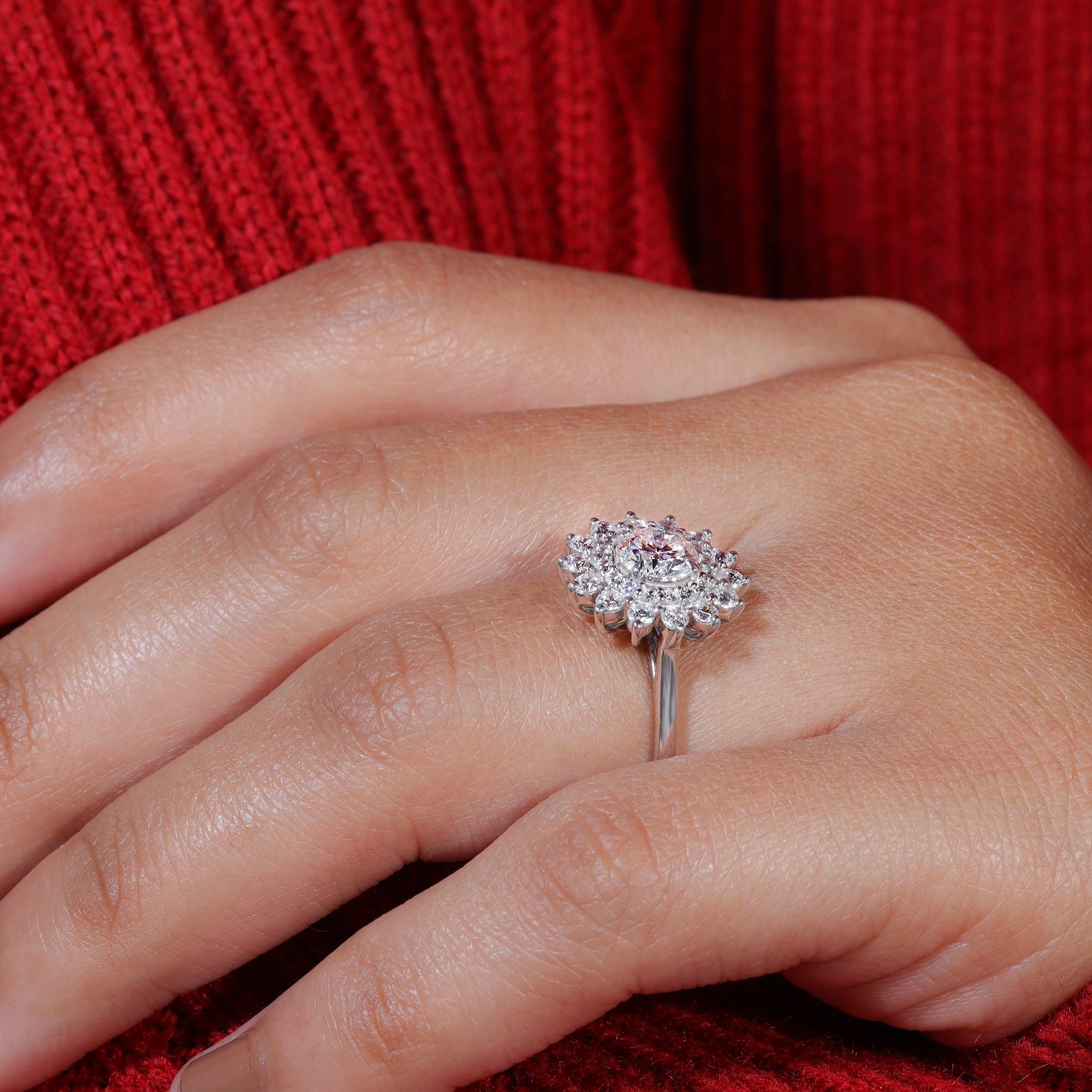 Brilliant Round Cut Moissanite Unique Wedding Rong