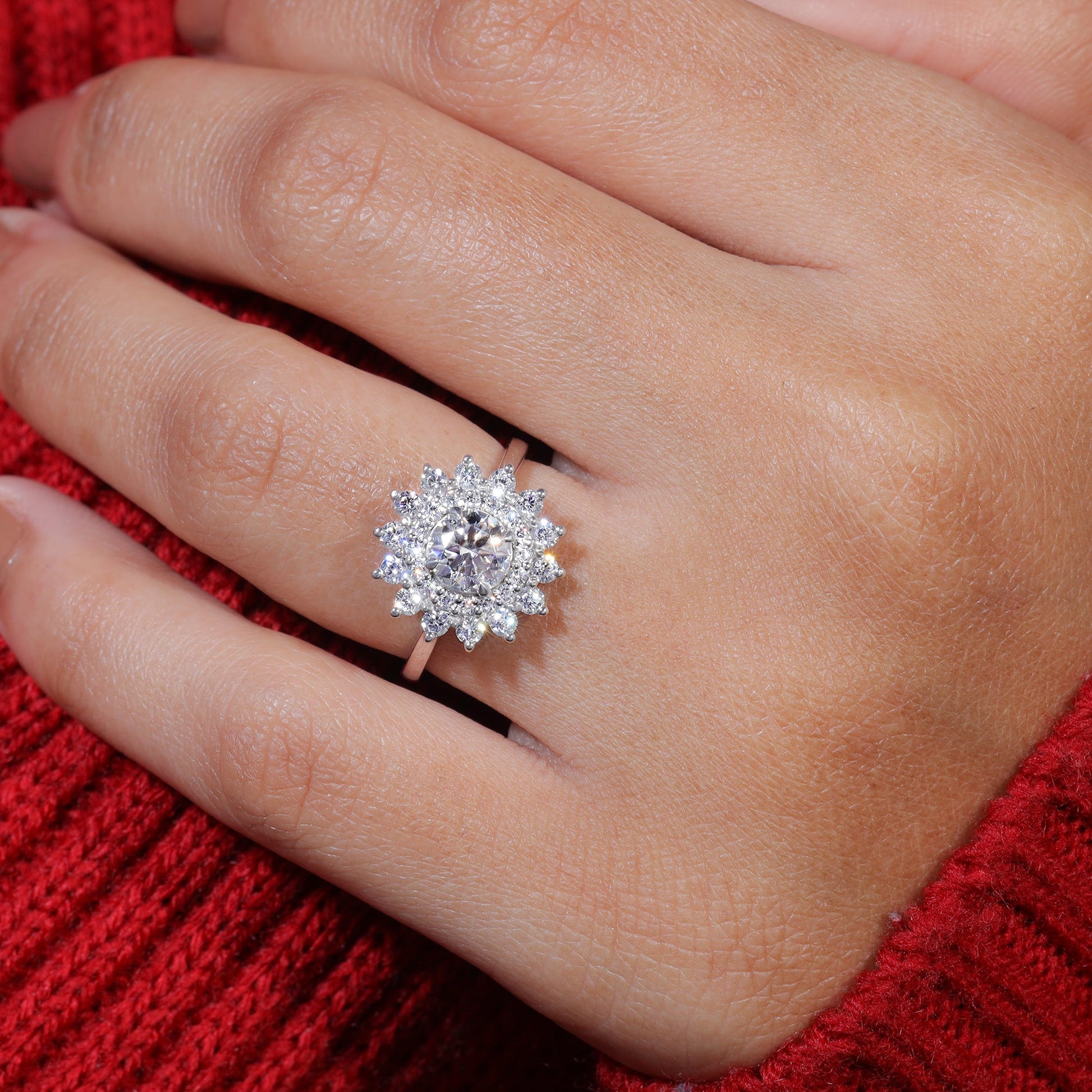 Brilliant Round Cut Moissanite Unique Wedding Rong
