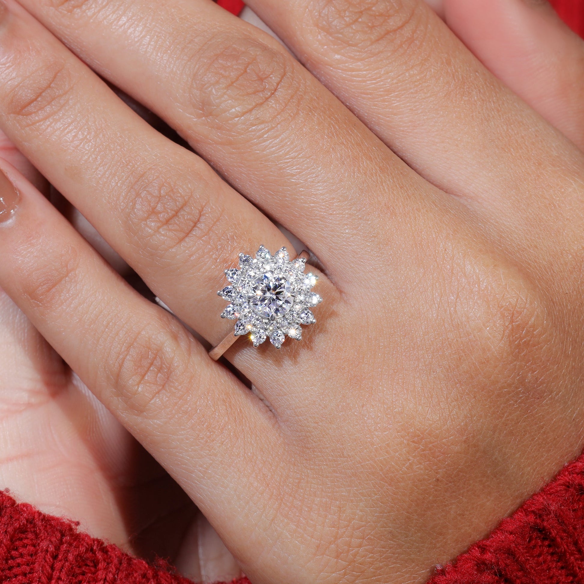 Brilliant Round Cut Moissanite Unique Wedding Rong