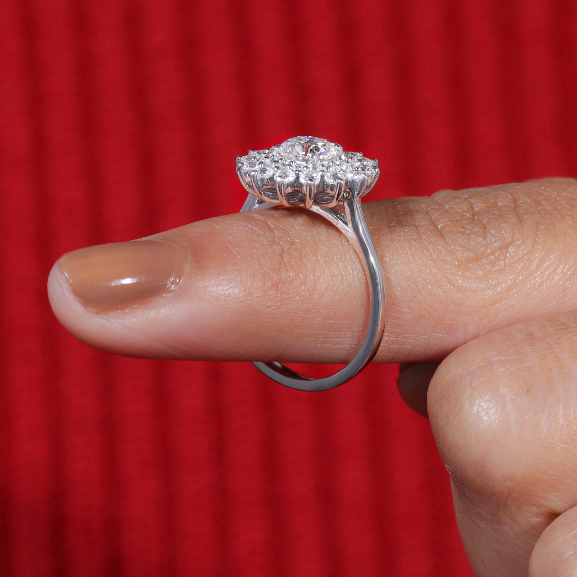 Brilliant Round Cut Moissanite Unique Wedding Rong