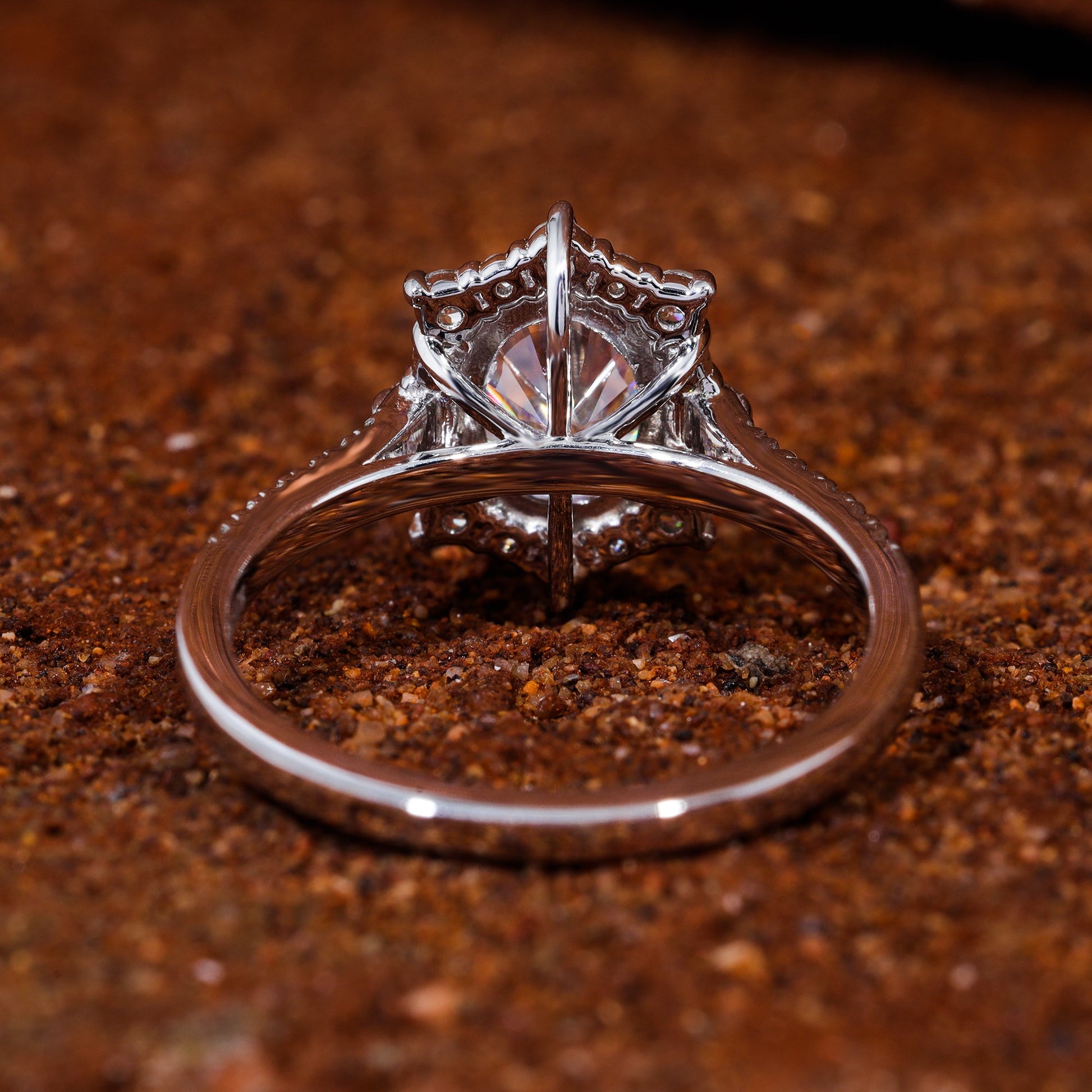 Oval Moissanite Vintage Bridal Engagement Ring