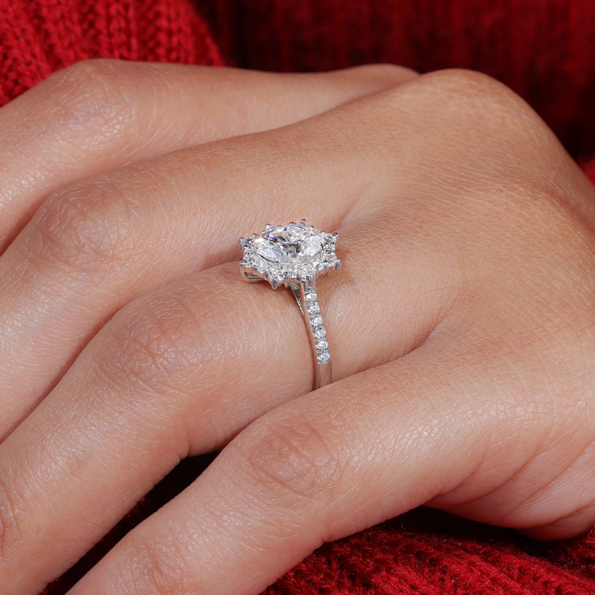 Oval Moissanite Vintage Bridal Engagement Ring