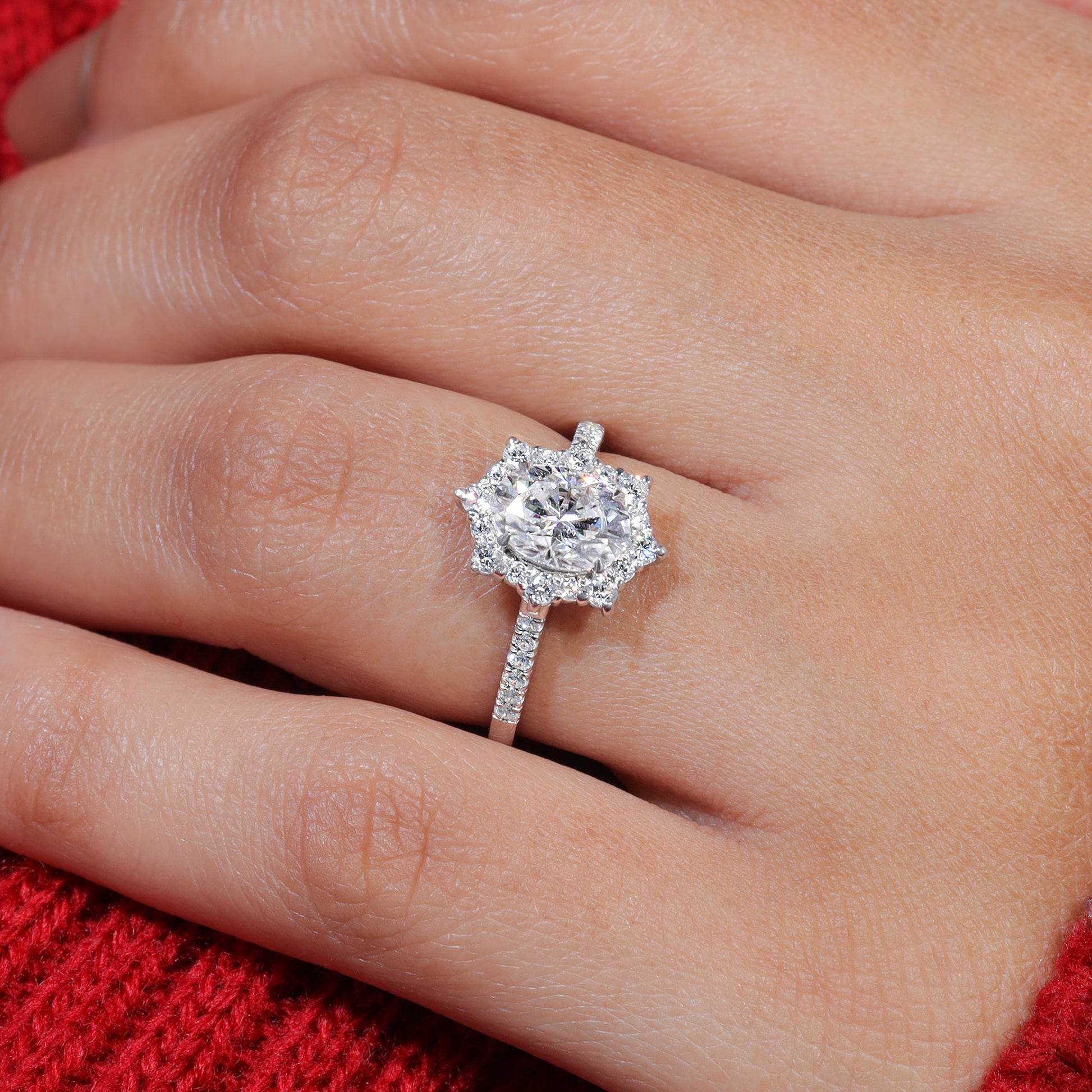 Oval Moissanite Vintage Bridal Engagement Ring