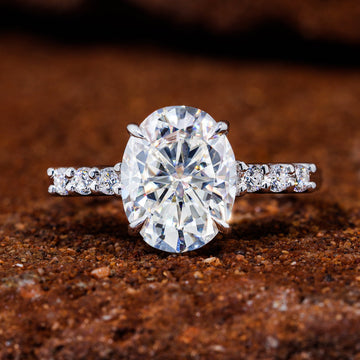 Oval Shape Moissanite Engagement Ring