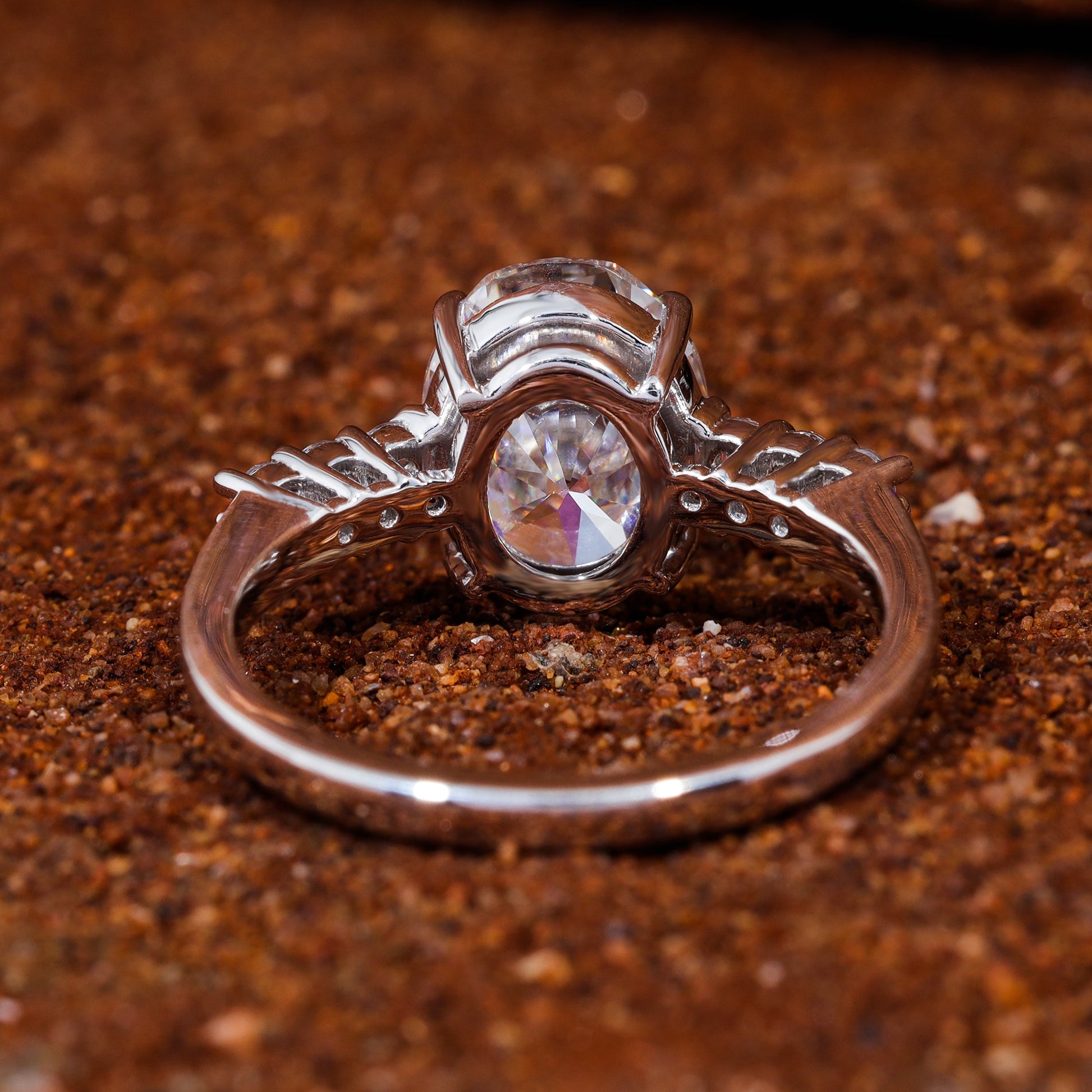 Oval Shape Moissanite Engagement Ring