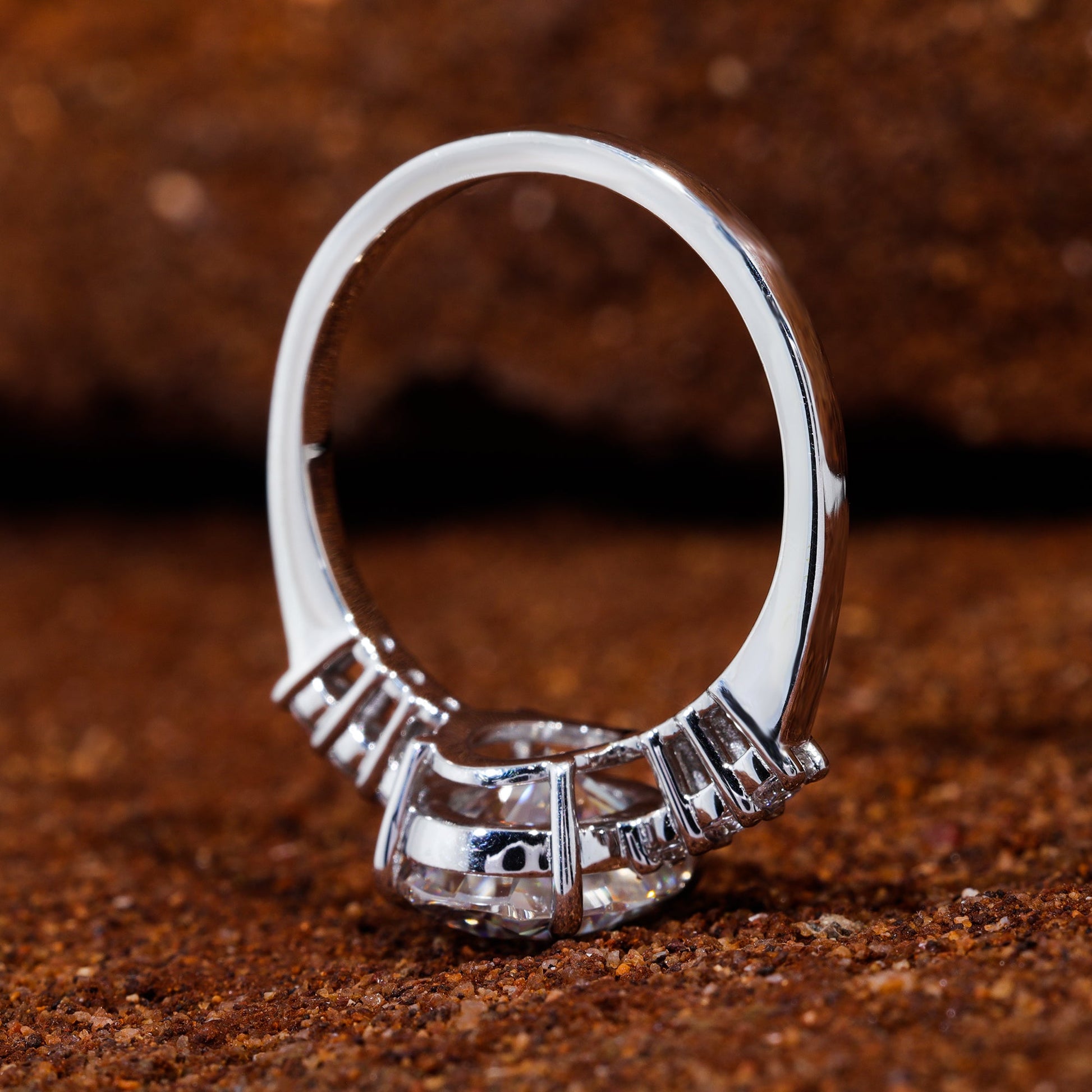 Oval Shape Moissanite Engagement Ring