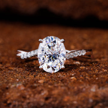 Oval Cut Moissanite Infinity Engagement Ring