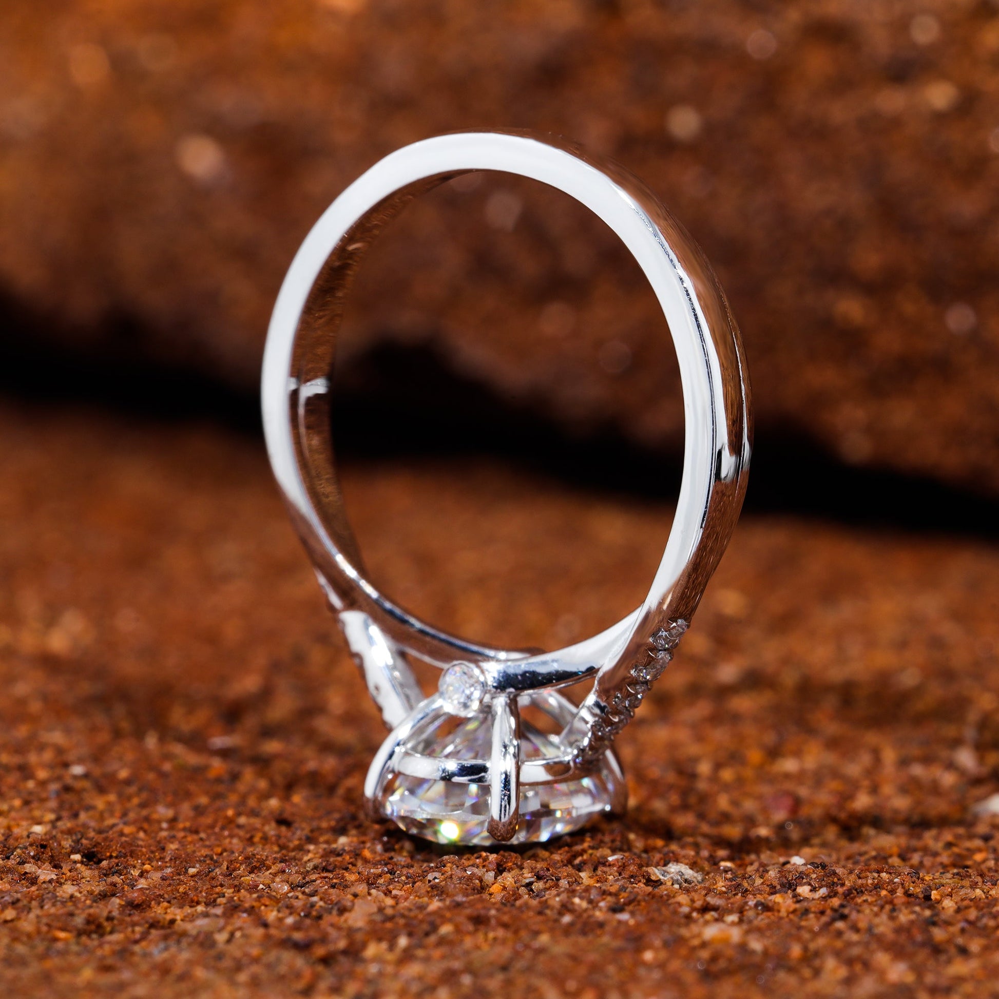 Oval Cut Moissanite Infinity Engagement Ring