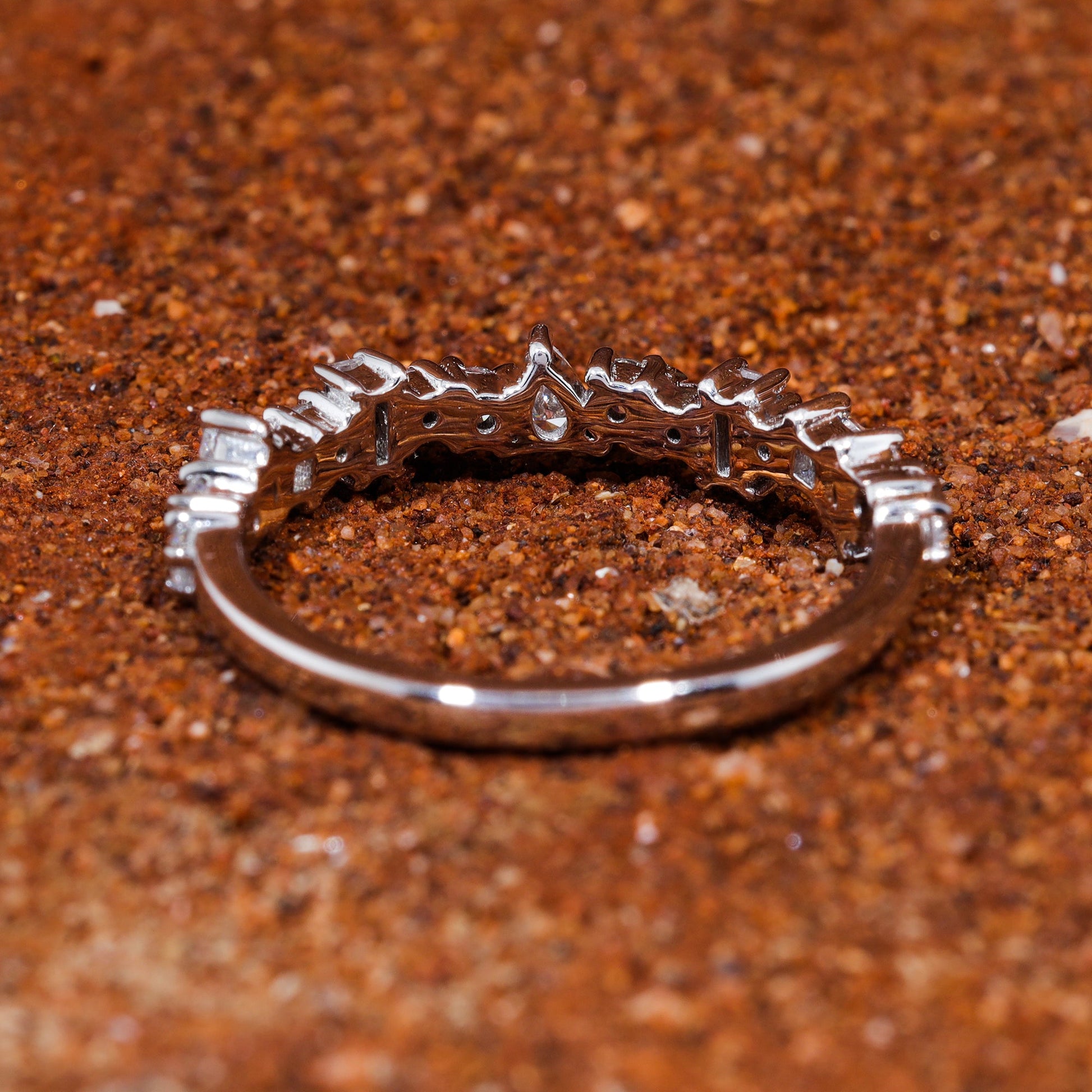 Multi Shape Moissanite Set Unique Dainty Wedding Band