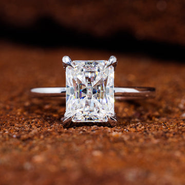 Radiant Cut Moissanite Minimalist Engagement Ring